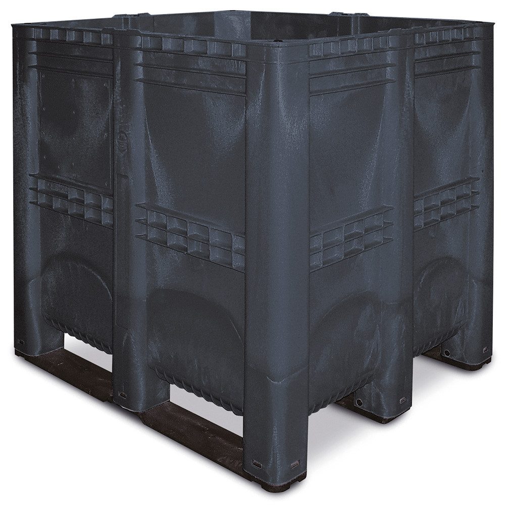 BRB-Lagertechnik Aufbewahrungsbox Großbox/Elefantenbox mit 3 Kufen, LxBxH 1300x1150x1250 mm, Extrem stabiler und dickwandiger Großbehälter