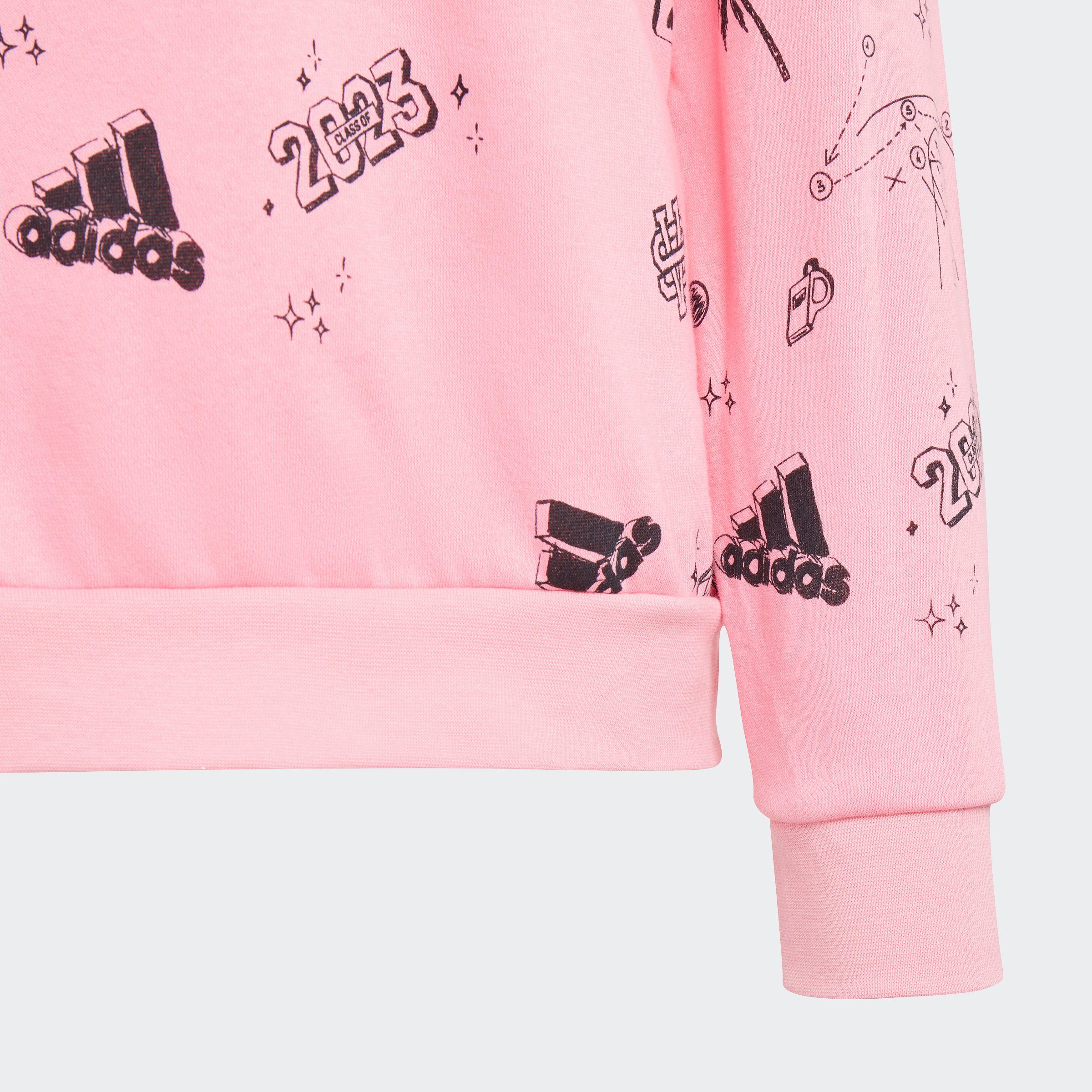 adidas Sportswear Sweatshirt BRAND LOVE KIDS ALLOVER / Pink PRINT Bliss Black