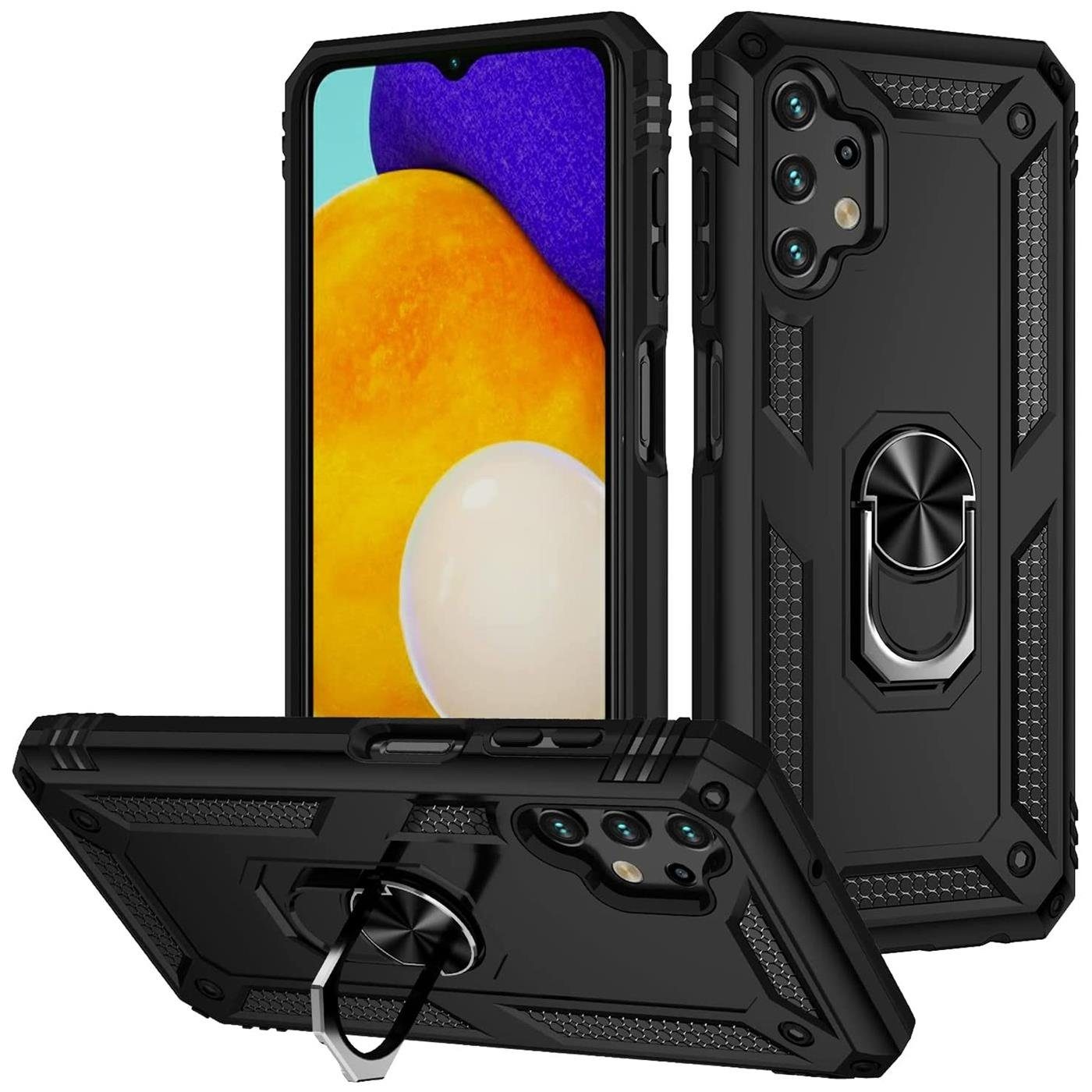 CoolGadget Handyhülle Armor Shield Case für Samsung Galaxy A32 5G 6,5 Zoll, Outdoor Cover mit Magnet Ringhalterung Handy Hülle für Samsung A32 5G