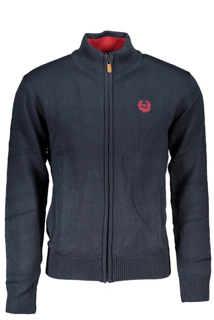 GIAN MARCO VENTURI Strickpullover Eleganter Herrenpullover in Blau mit Reiß günstig online kaufen