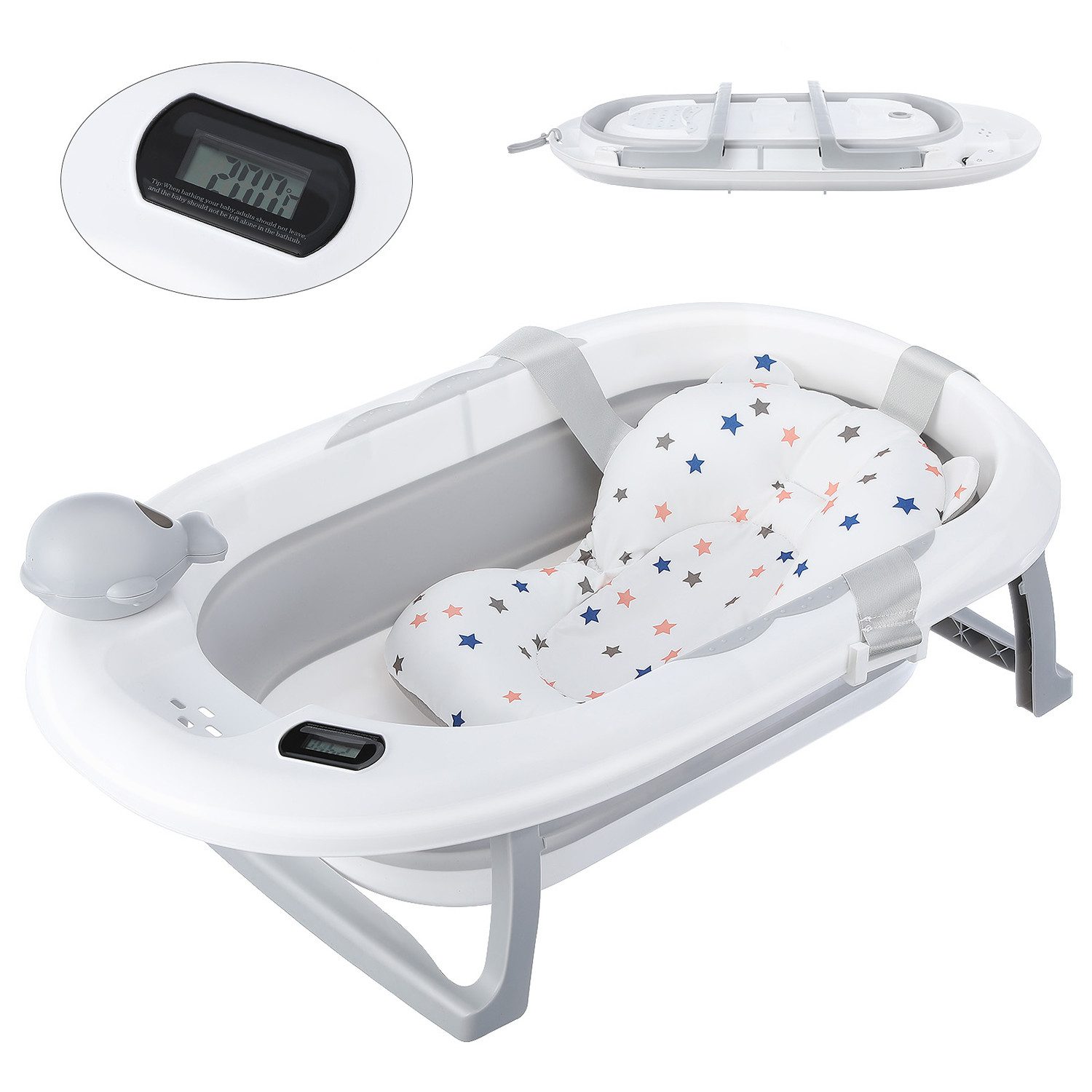 Babybadewanne Faltbare Badewanne PP&TPE Babywanne Badewannensitz, für 0-2 Jahre