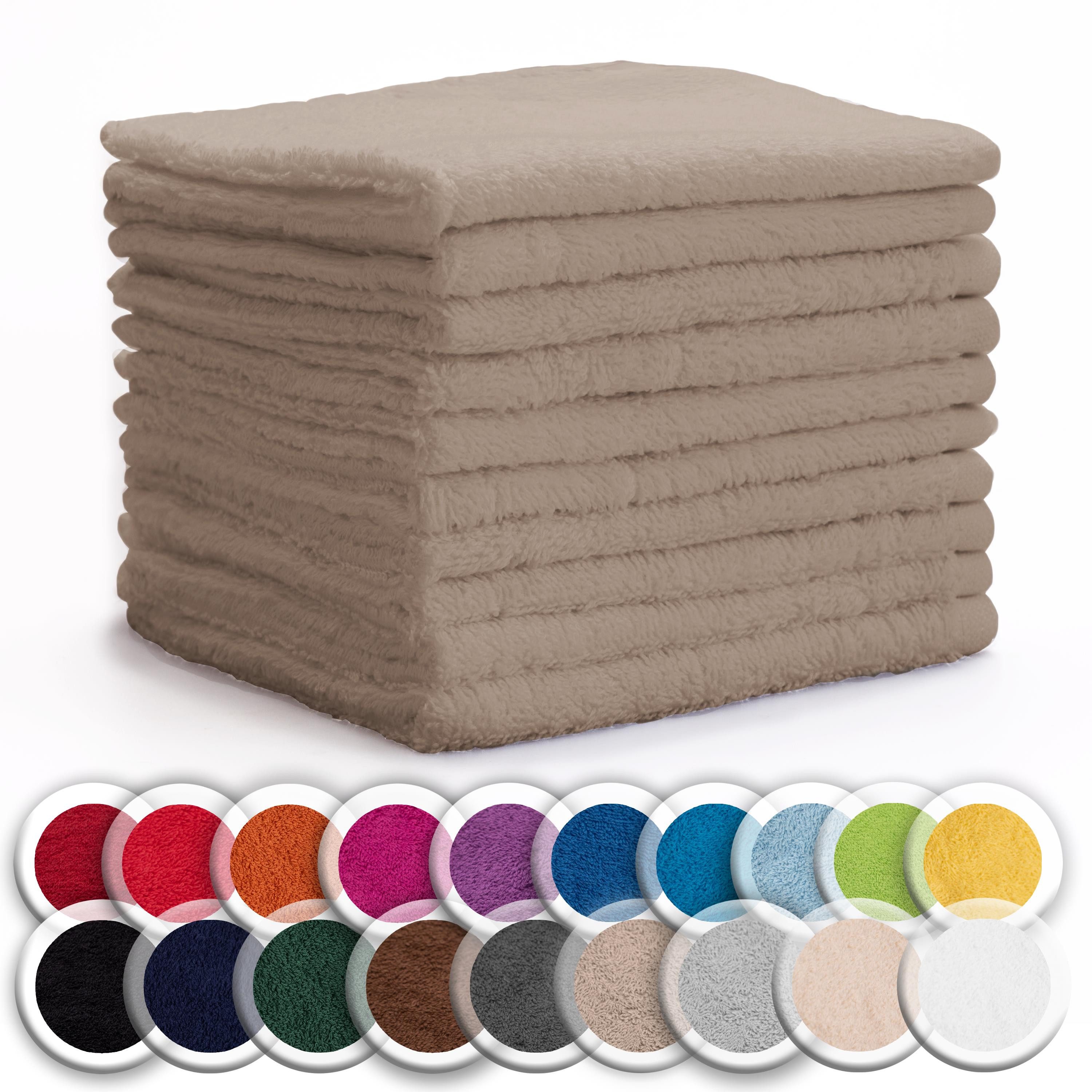 NatureMark Seiftuch Frottier Seiftücher 10er Pack 30x30cm, 100% Baumwolle, (10-St), Frottier Waschlappen Seiflappen 30 x 30 cm, Sand