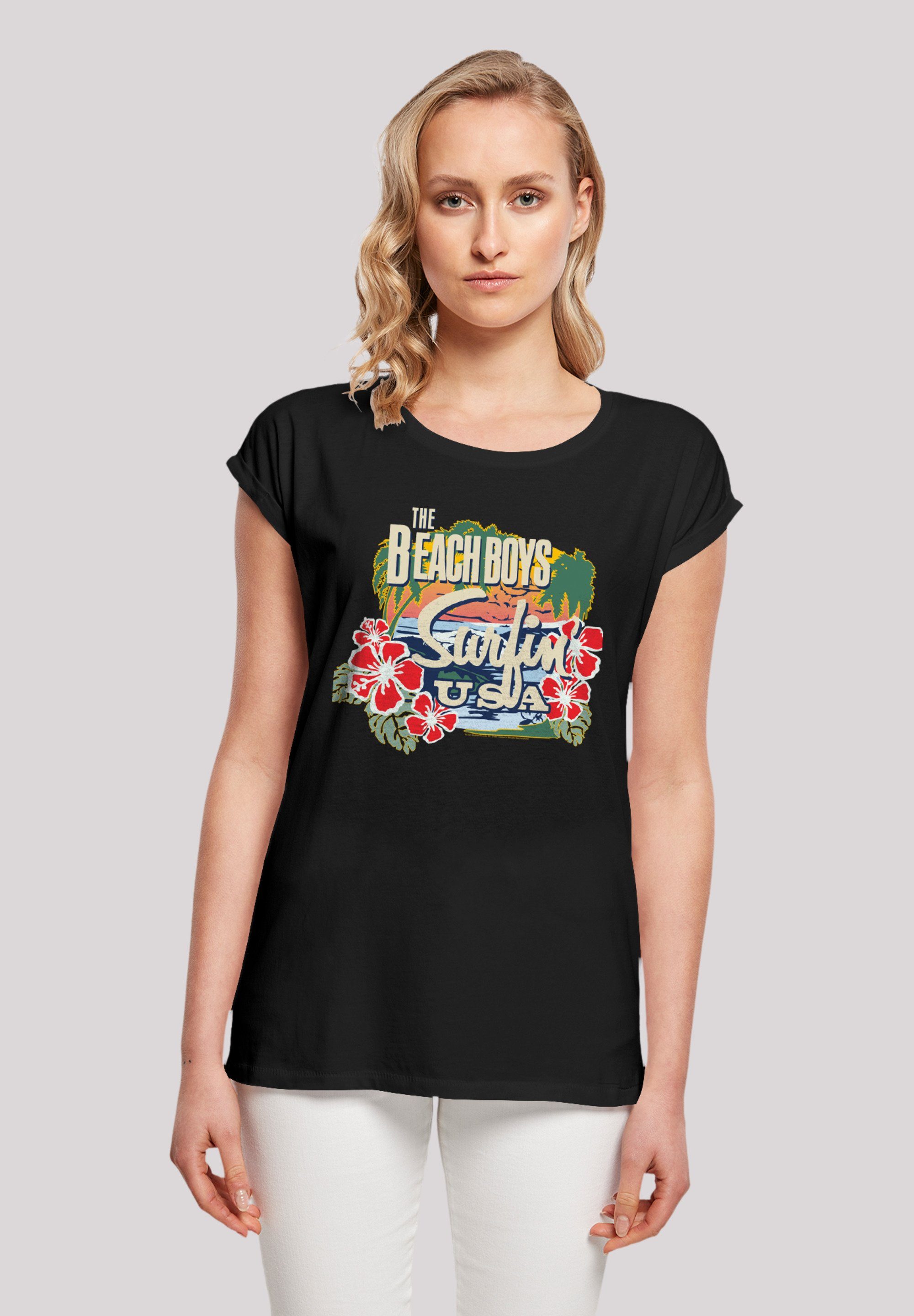 F4NT4STIC T-Shirt The Beach Boys Musik Band Tropical Premium Qualität schwarz