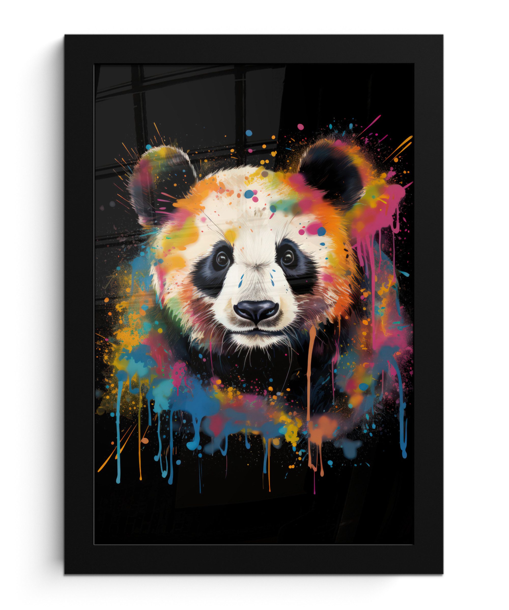 Poster Panda - Graffiti - Tiere - Schwarz - Farben