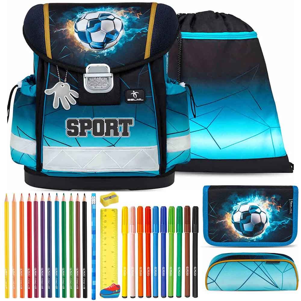 Belmil Schulranzen Set Classy 10-teilig 2025 Jungen Fire Football