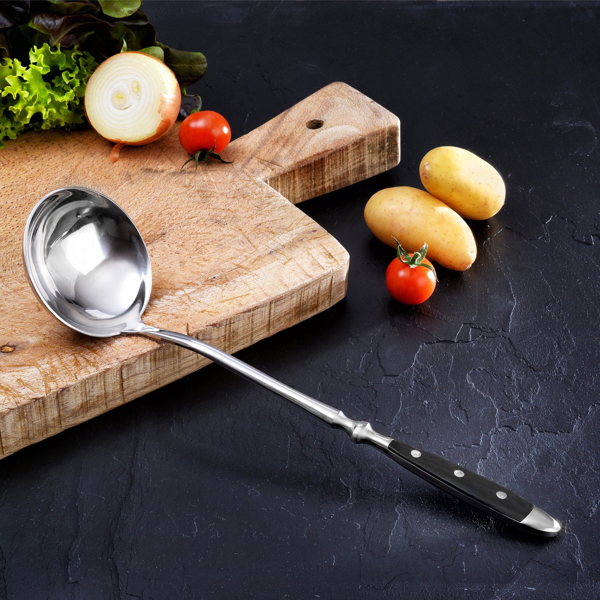 GRÄWE Vorlegebesteck GRÄWE Schöpflöffel, Serie NÜRNBERG, schwarz