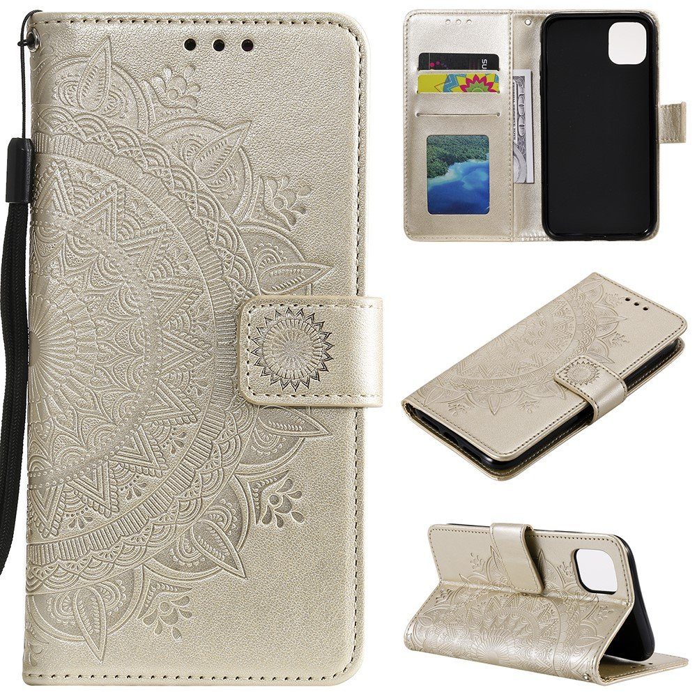 CoverKingz Handyhülle Hülle für Apple iPhone 13 Handyhülle Flip Case Cover Schutzhülle 15,2 cm (6 Zoll), Klapphülle Schutzhülle mit Kartenfach Schutztasche Motiv Mandala