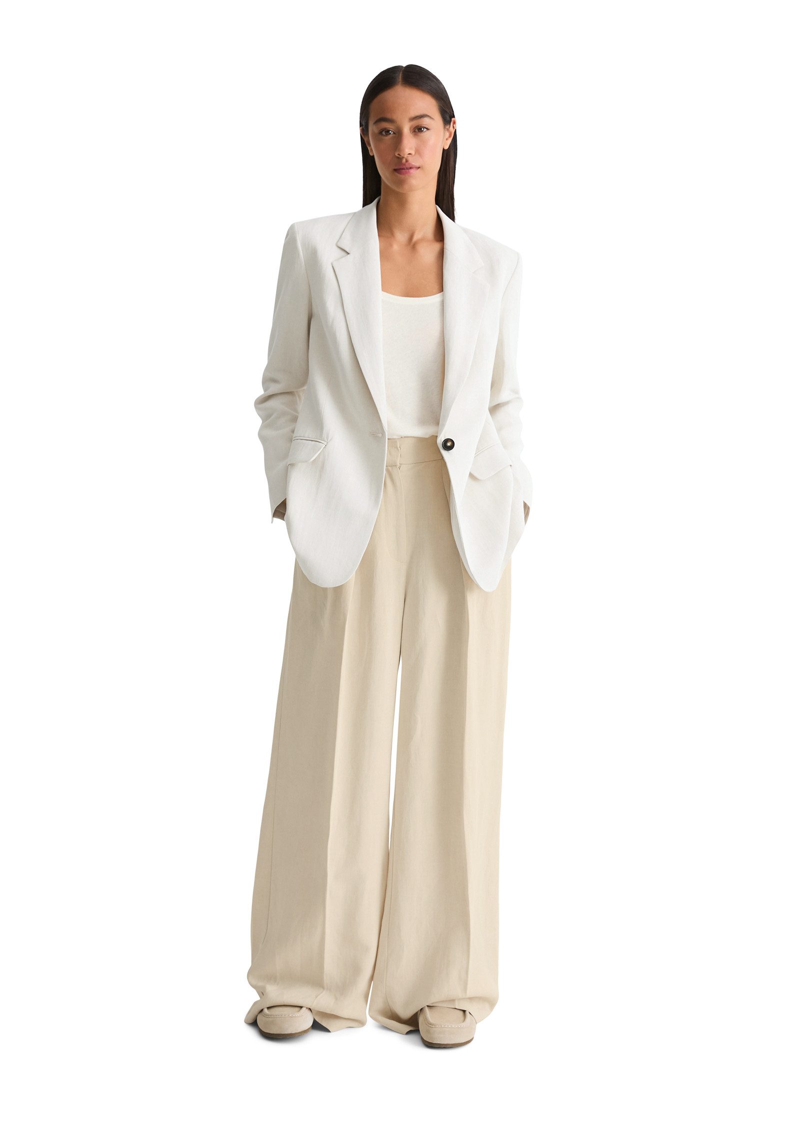 Marc O'Polo Longblazer aus Viskose-Leinen-Mix – Bild 5 von 5