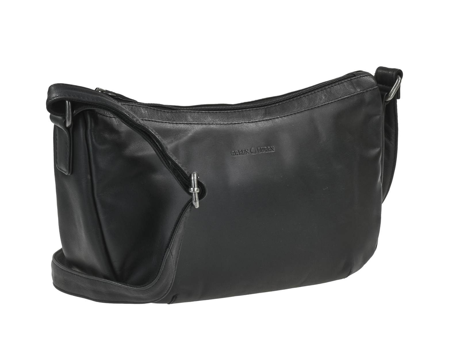 Greenburry Umhängetasche "Fiorentina" Leder Crossbody Half Moon Bag Tasche Damen, Hauptfach 32x18cm, Gurt max. ca 150 cm
