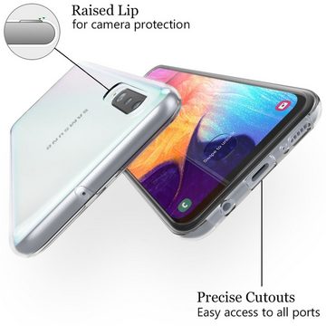 Nalia Smartphone-Hülle Samsung Galaxy A70, Klare 360 Grad Hülle / Rundumschutz / Transparent / Displayschutz Case