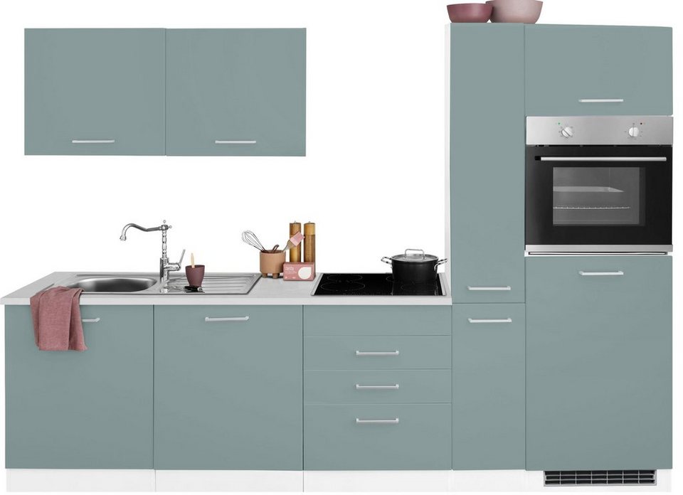 HELD MÖBEL Küchenzeile Visby, ohne E-Geräte, Breite 270 cm für Kühlschrank  und Geschirrspüler, Schränke können wahlweise rechts- wie linksseitig  gestellt werden