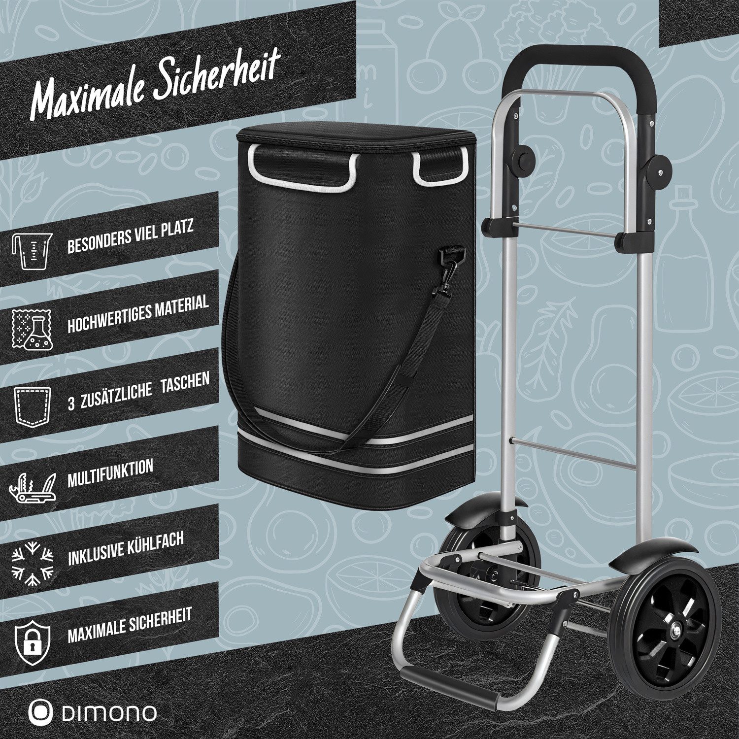 Dimono Einkaufstrolley Dimono 3-in-1 Einkaufstrolley mit Kühltasche – faltb günstig online kaufen
