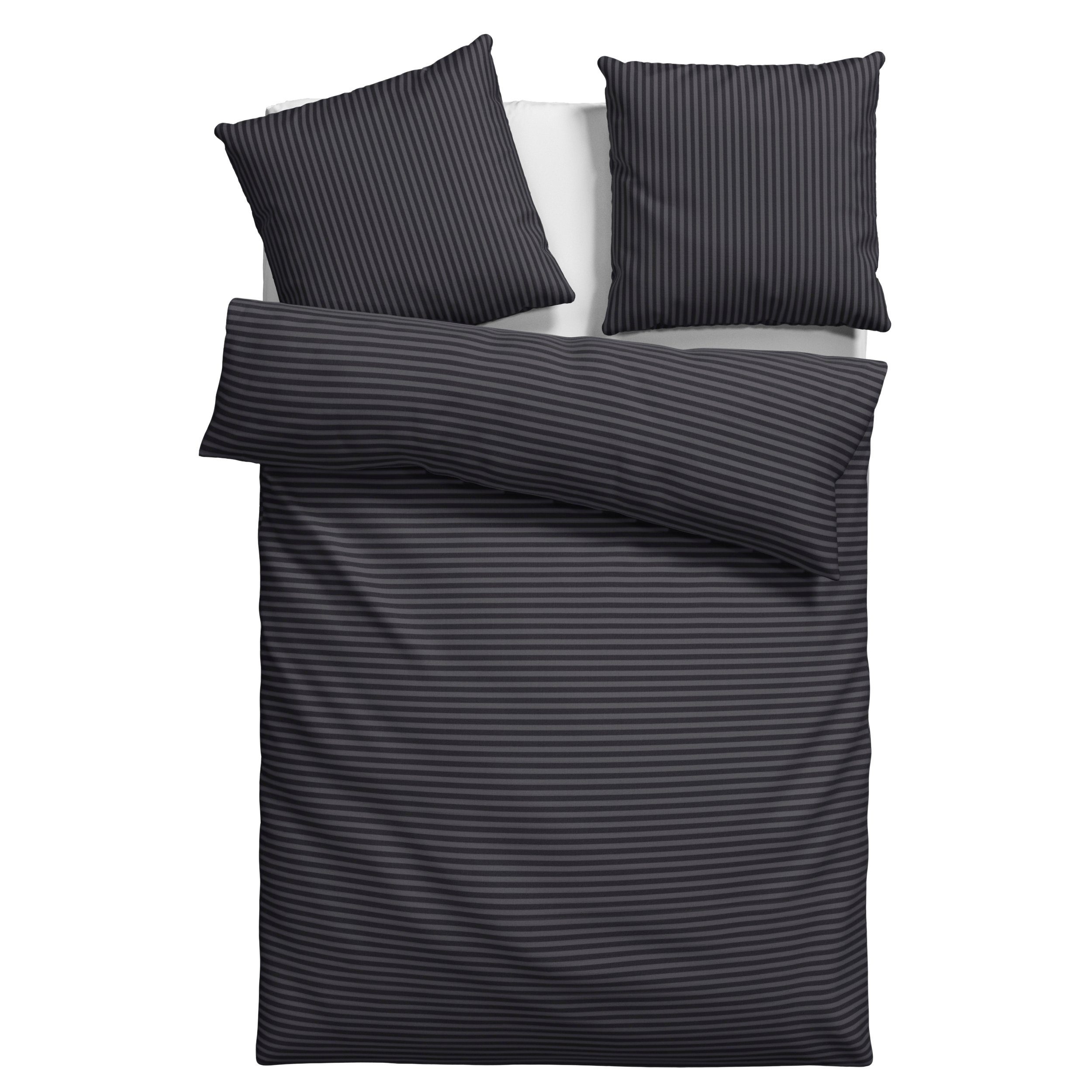 Bruno Banani Bettwäsche Jassen, Biber, 2 teilig, moderne Bettwäsche aus Bau günstig online kaufen