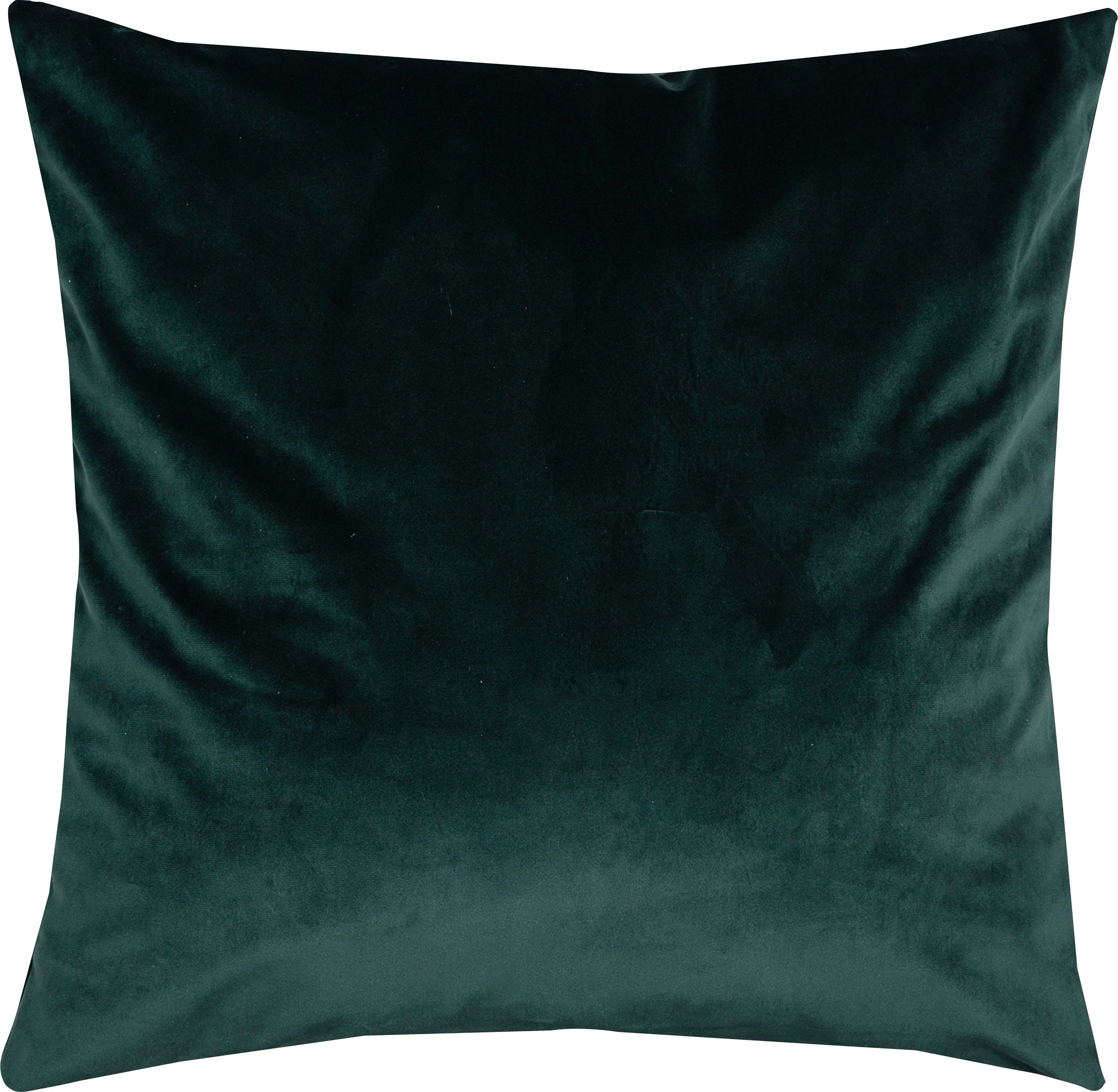 TOM TAILOR HOME Dekokissen weichem Kissenhülle Füllung, Stück ohne aus 1 Micro-Velvet, Velvet, French dunkelgrün