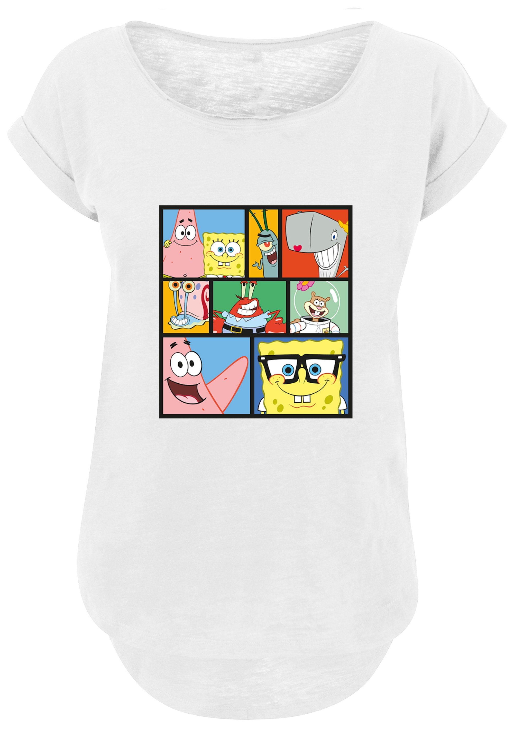 'Spongebob Print Schwammkopf F4NT4STIC weiß Collage' T-Shirt