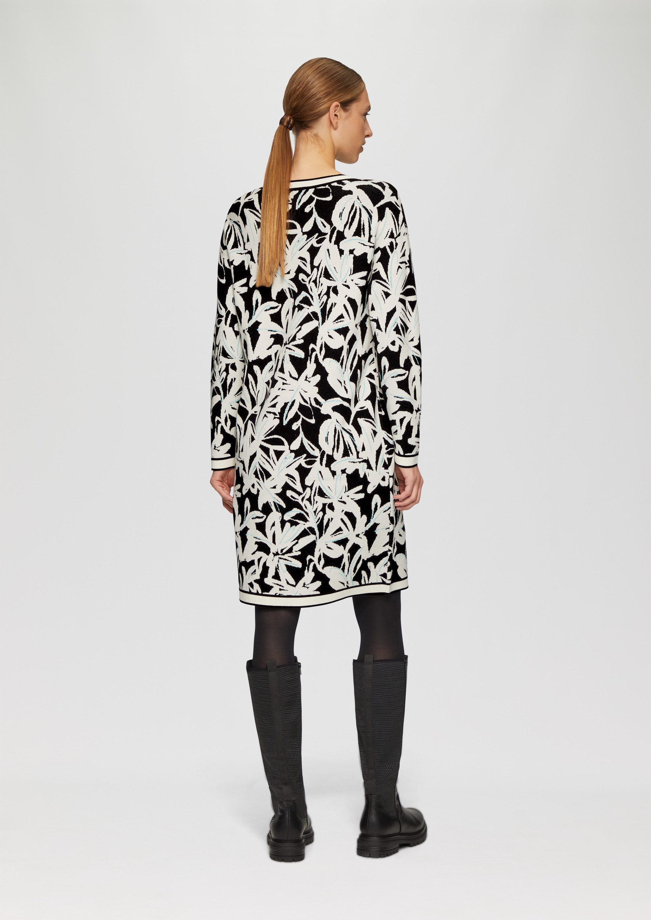 s.Oliver Minikleid Kleid Strickkleid mit Intarsienmuster