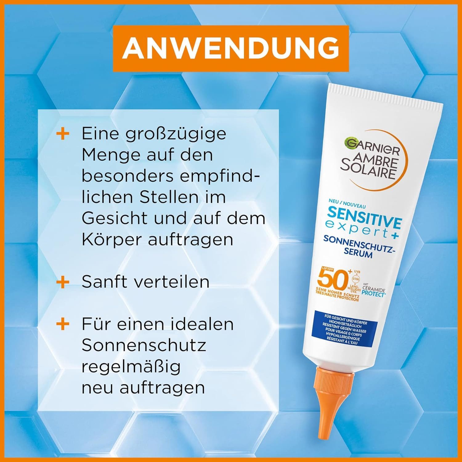 GARNIER Gesichtspflege Sensitive Expert+ Sonnenschutz-Serum LSF 50+, 1-tlg.