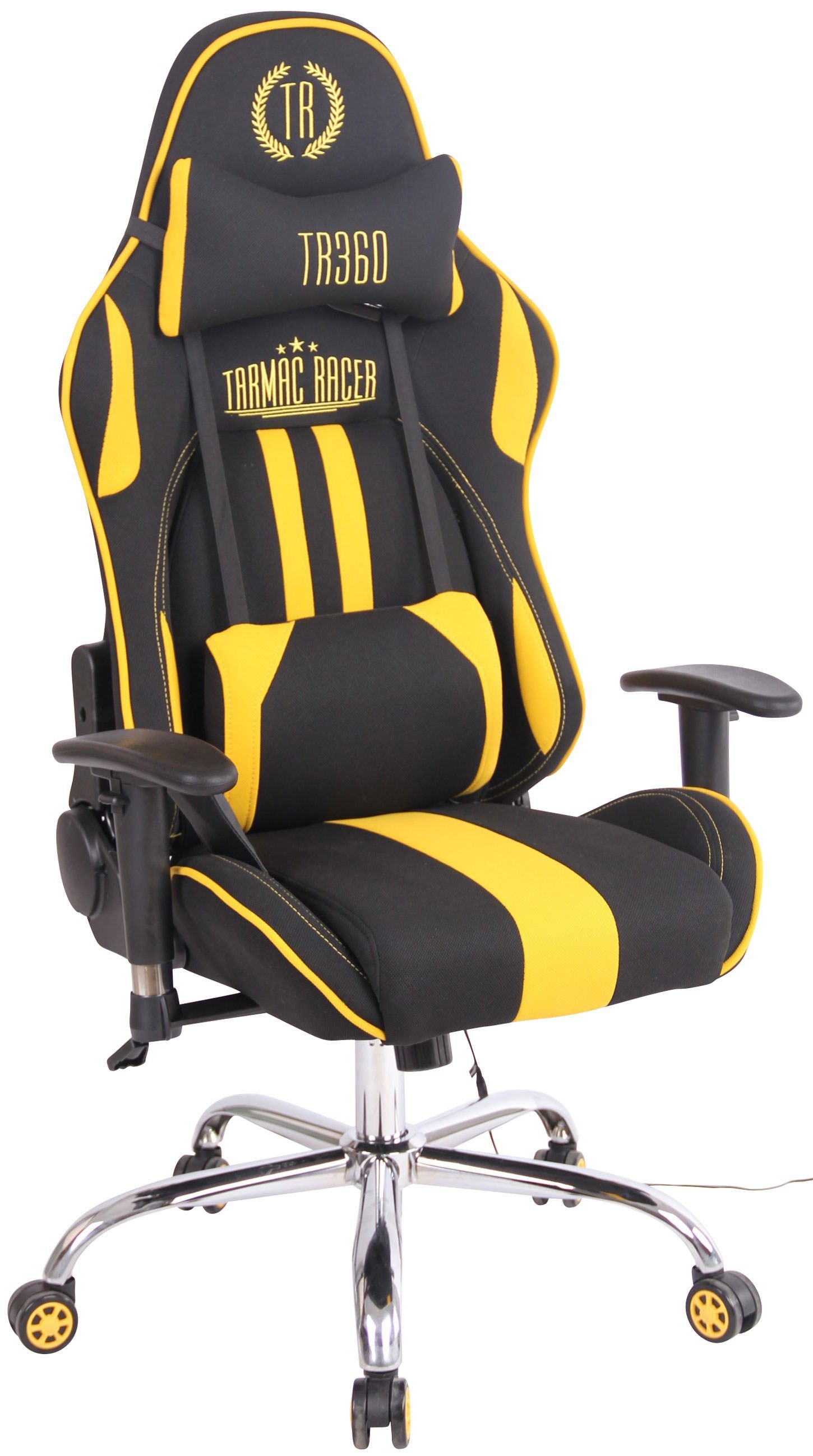 CLP Gaming Chair Limit XM Stoff, mit Massagefunktion schwarz/gelb