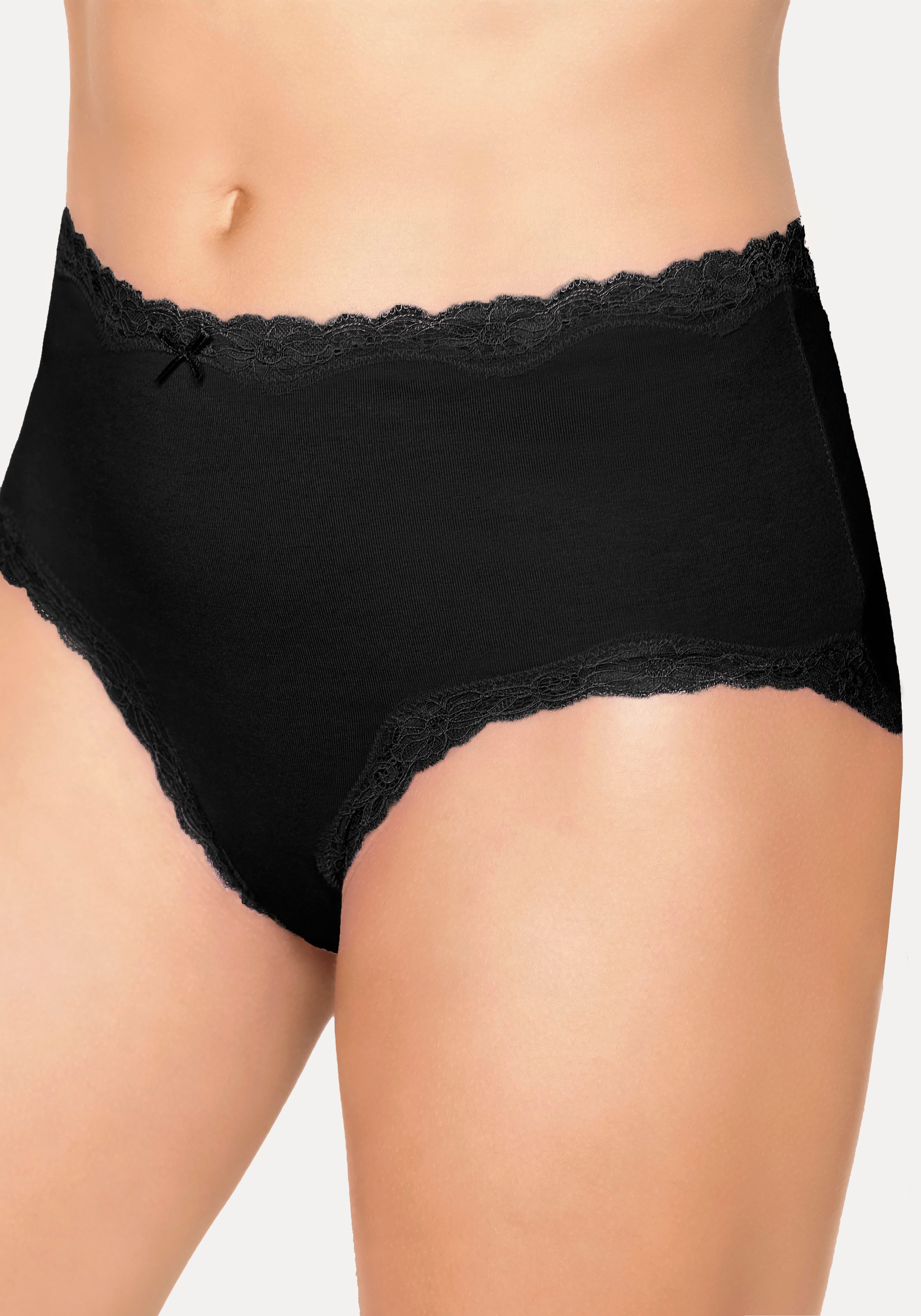 Vivance by Lascana Taillenslip (5er-Pack) aus elastischer Baumwolle, mit Spitzenabschluss – Bild 2 von 5