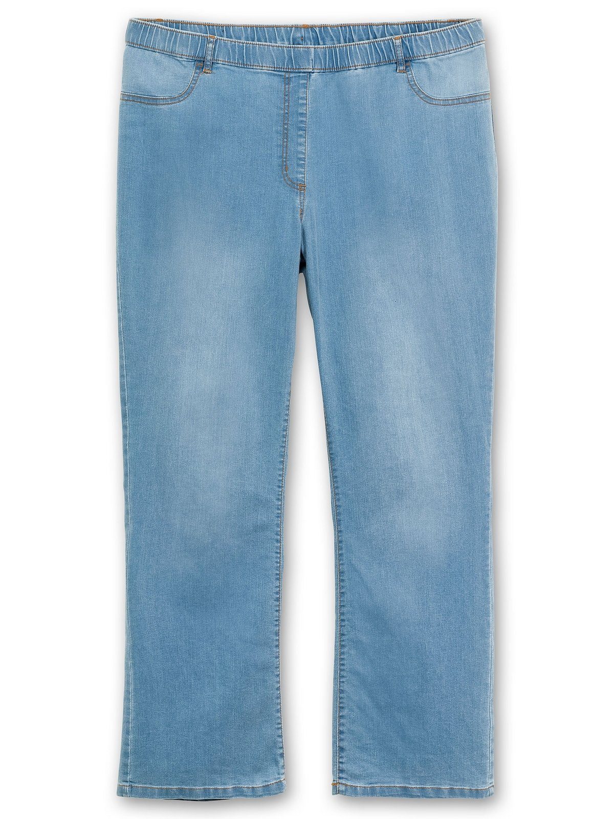 mit und Denim Große Used-Effekten blue Bootcut-Jeans Größen Sheego Komfortbund light