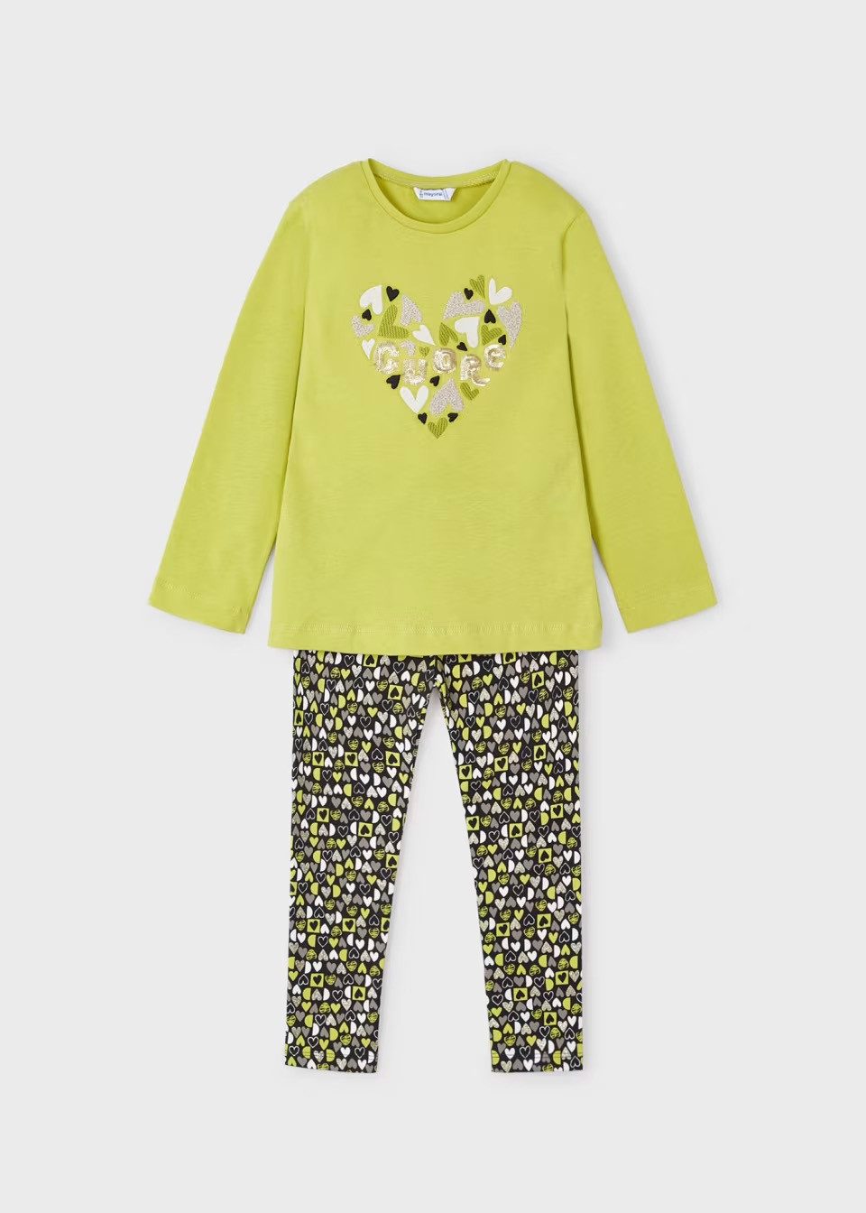 Mayoral Langarmshirt & Леггинсы Set Леггинсы gemustert und Shirt Mädchen Citronella (471361)