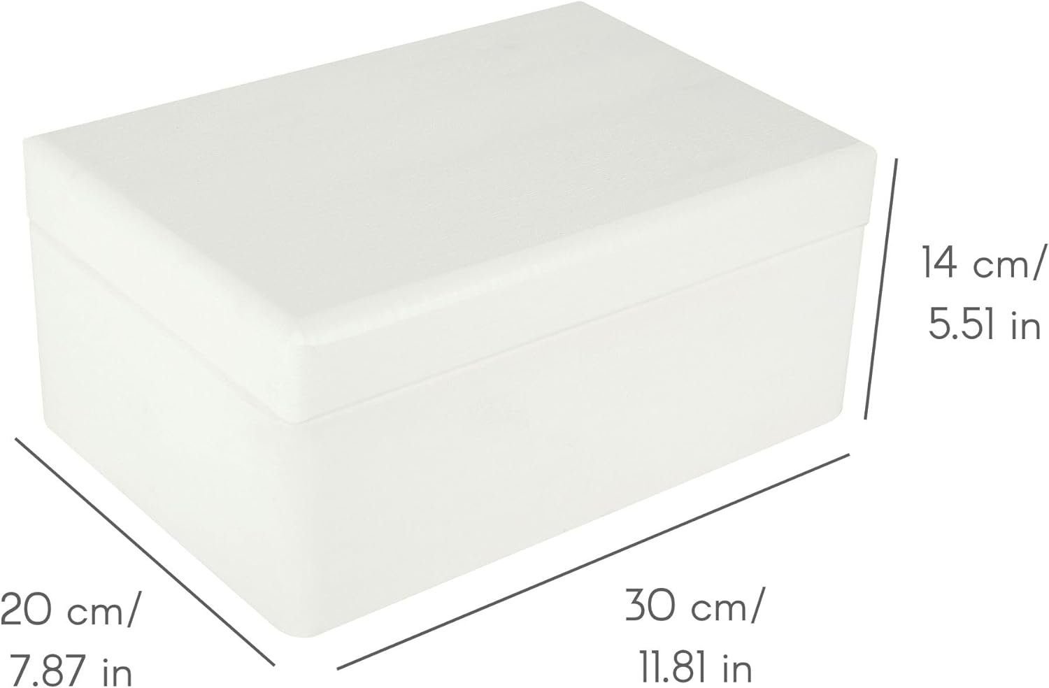 Creative Deco Holzkiste mit Deckel Groß Erinnerungsbox Baby Holzbox 30 x 20 x 14 cm, mit Scharnieren