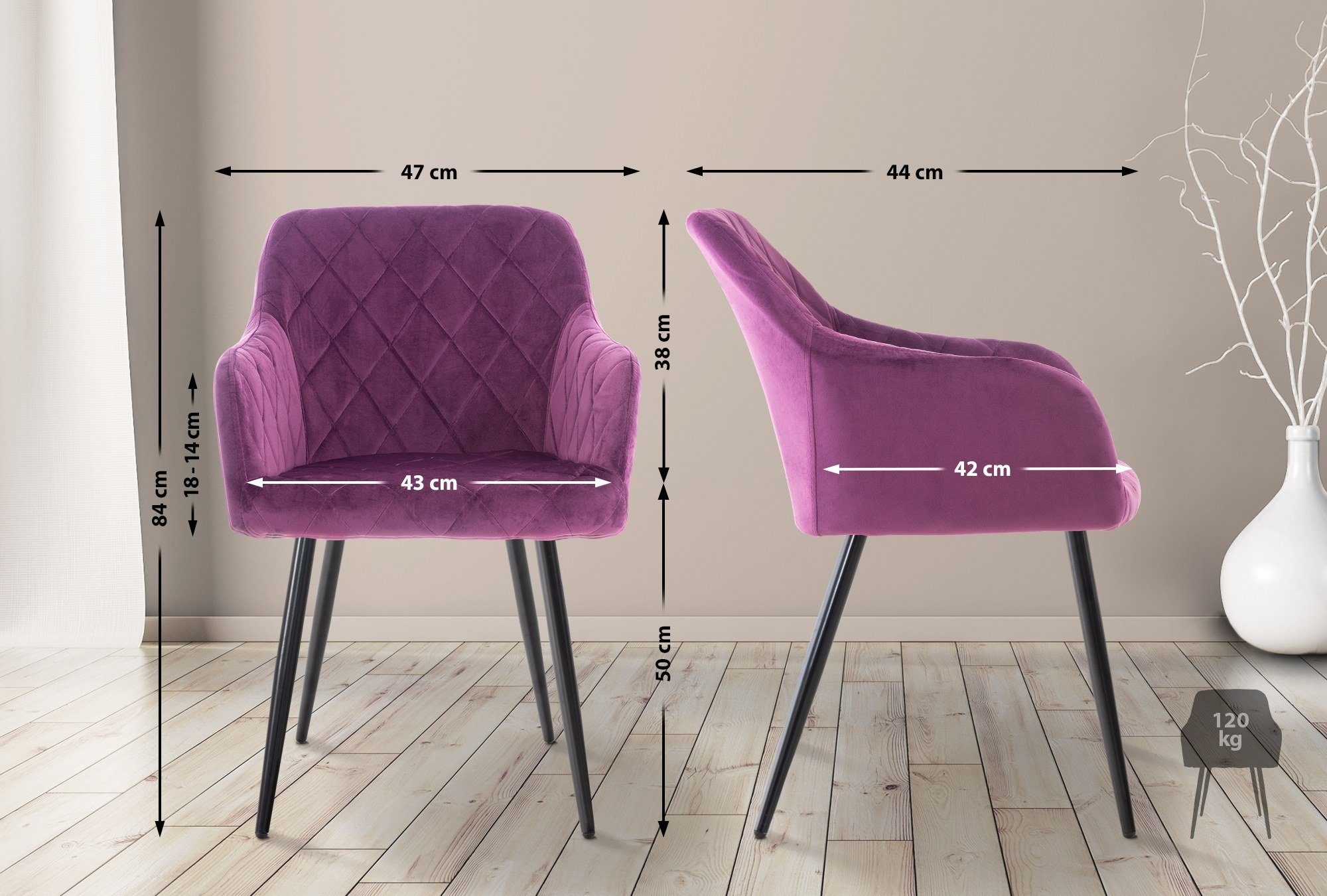 CLP Küchenstuhl Shila (4er Set), Metall, günstig online kaufen