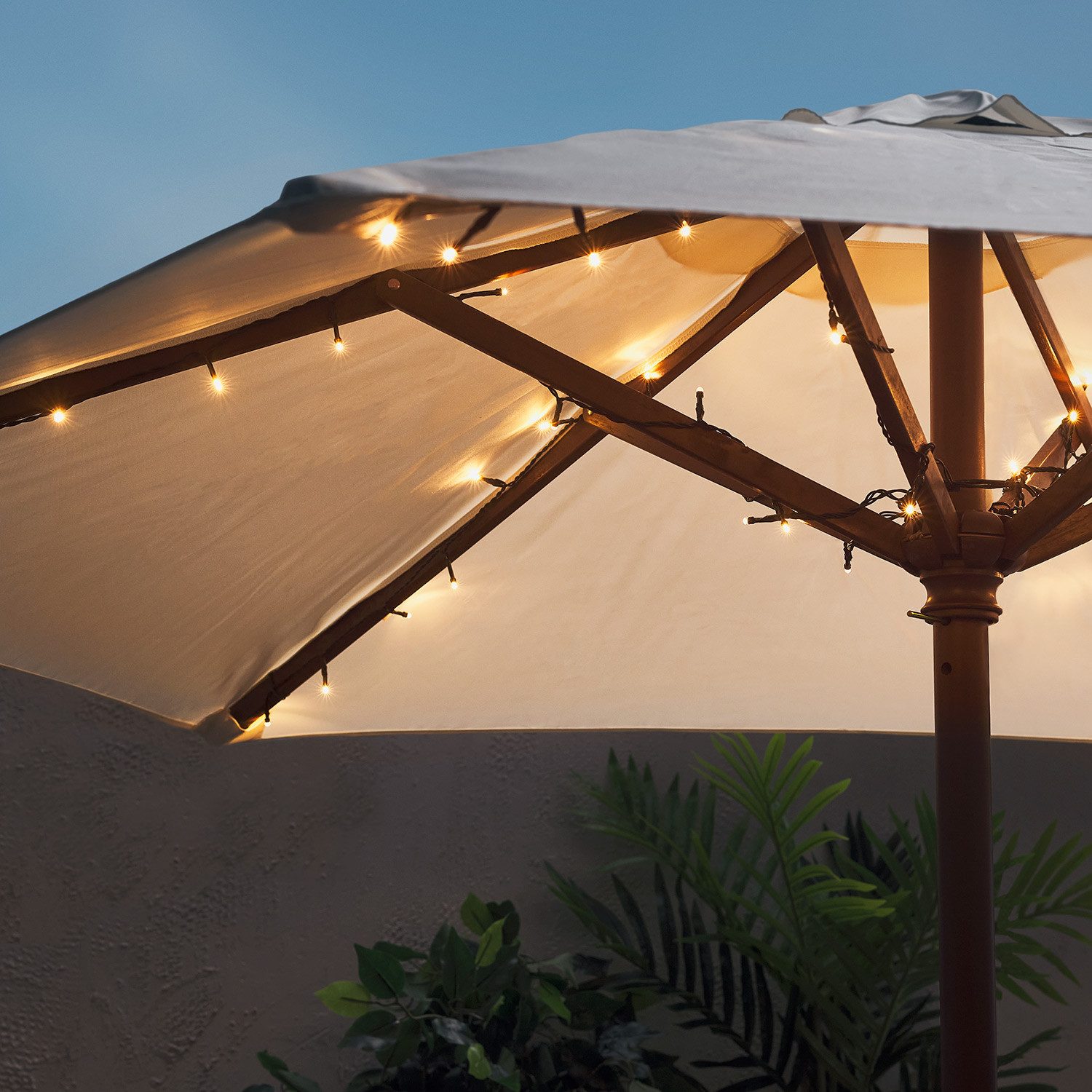 Lights4fun LED-Lichterkette 80er LED Lichterkette Sonnenschirmbeleuchtung