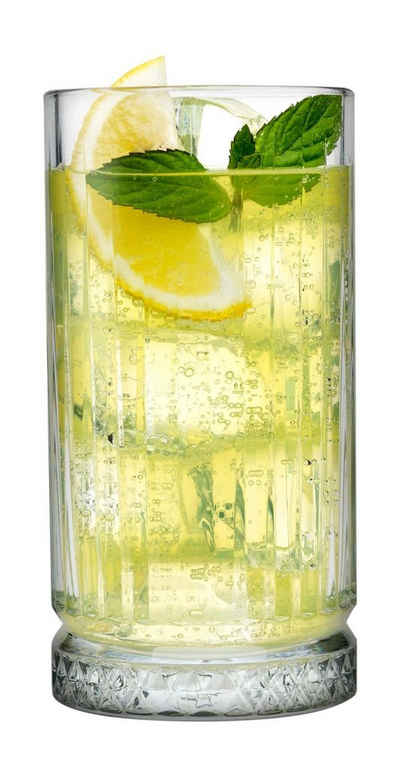 Pasabahce Longdrinkglas Long Drink Gläser Set hohe Glas 4x365 ml Saftgläser 520445