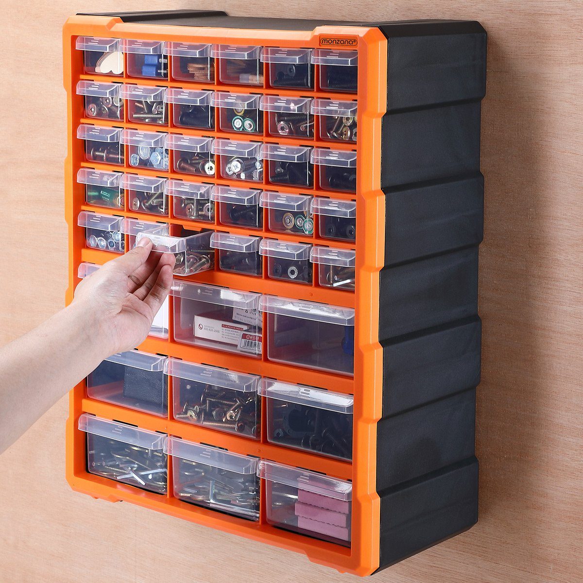 monzana Aufbewahrungsbox (49 St), 39 Schubladen 47,5x38x16cm Sortimentskasten Sortierkasten