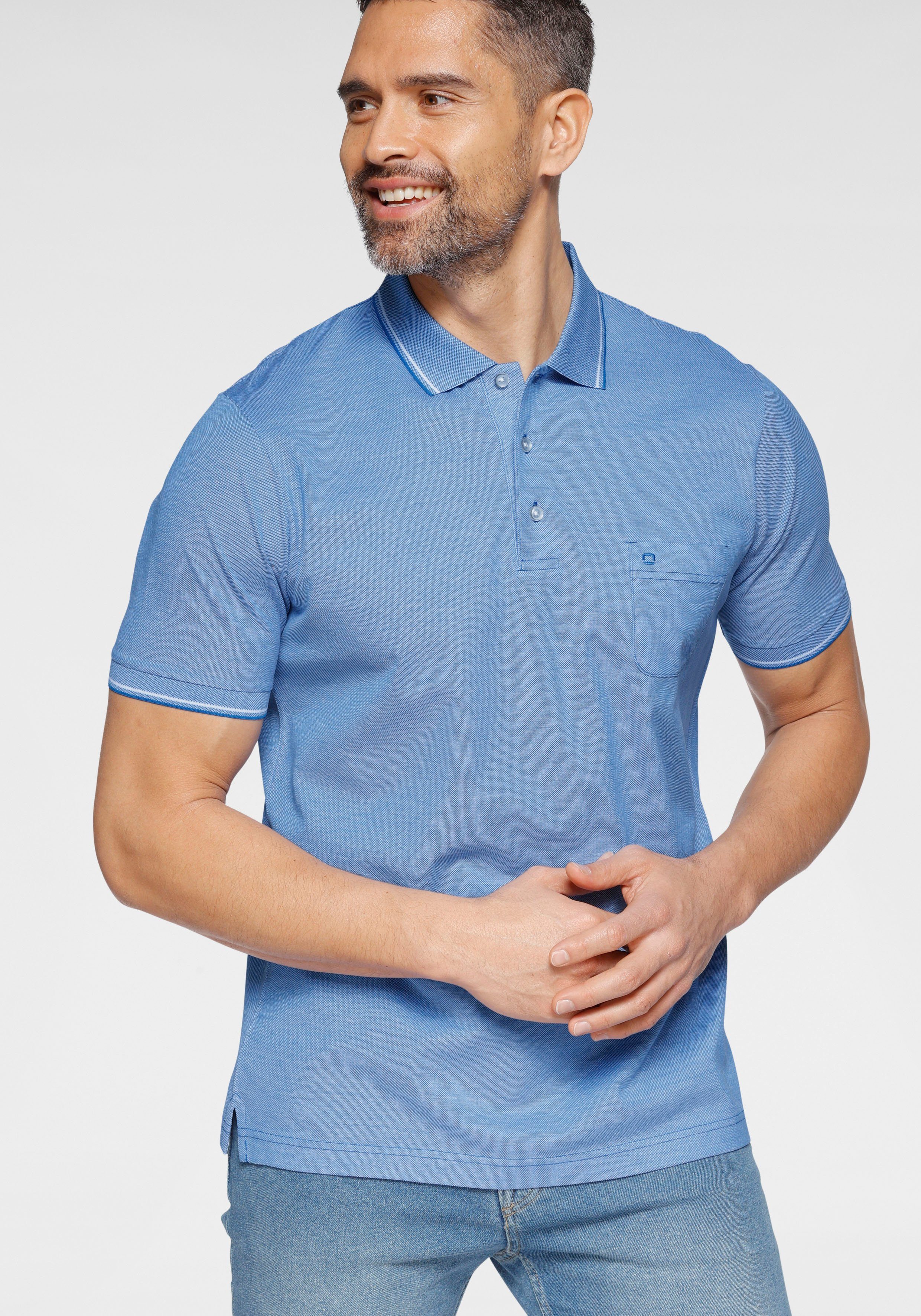 OLYMP Poloshirt Luxor modern fit in hochwertiger Piqué-Qualität, Modern-fit/  moderne schlanke Form