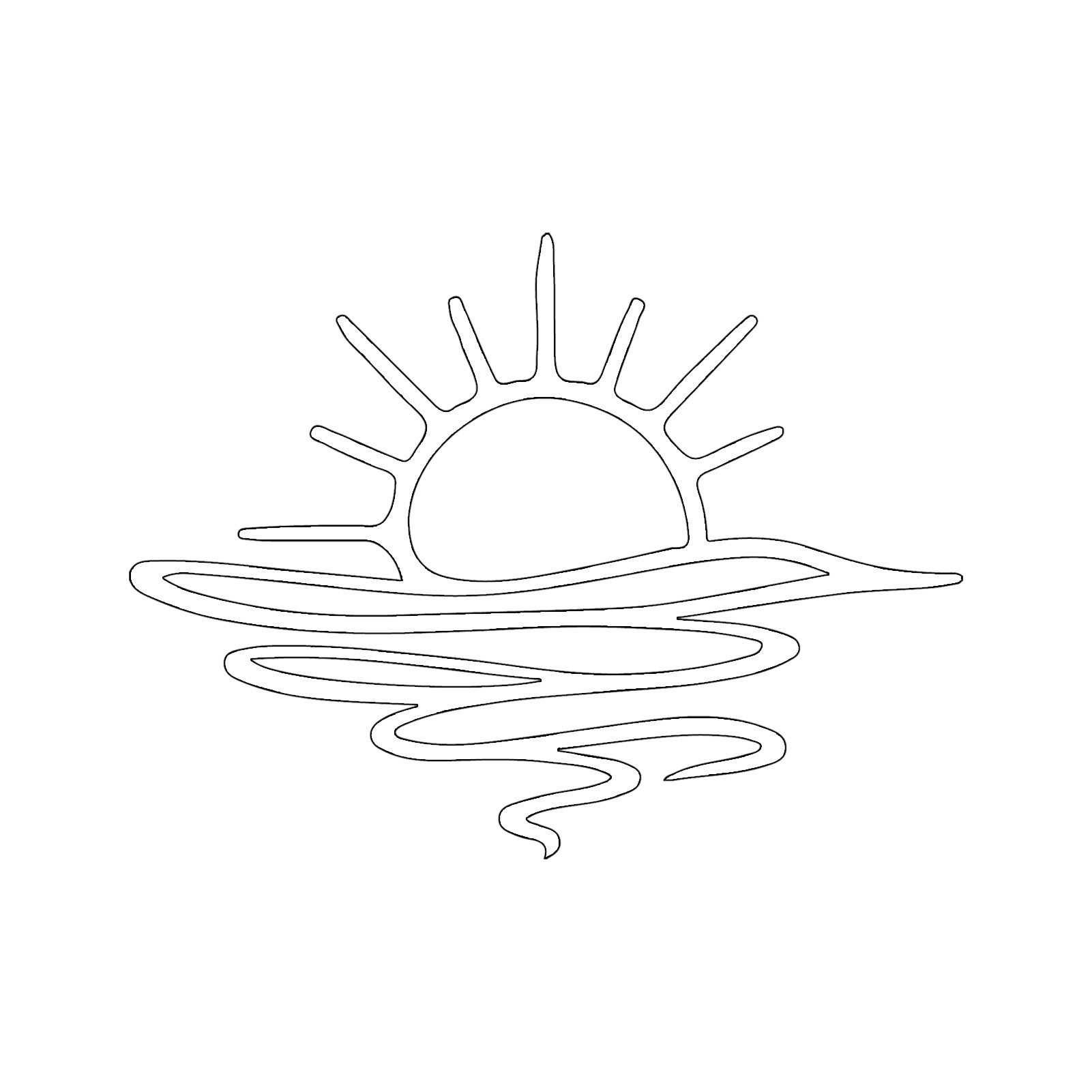 Jumpeak Wanddekoobjekt Minimalistische Wanddeko mit Sonnenaufgang,Sonne,Linienlandschaften, Metall,4 Farben,3 Maße,Wellenmuster,Hoffnung und Neubeginn,Naturstil