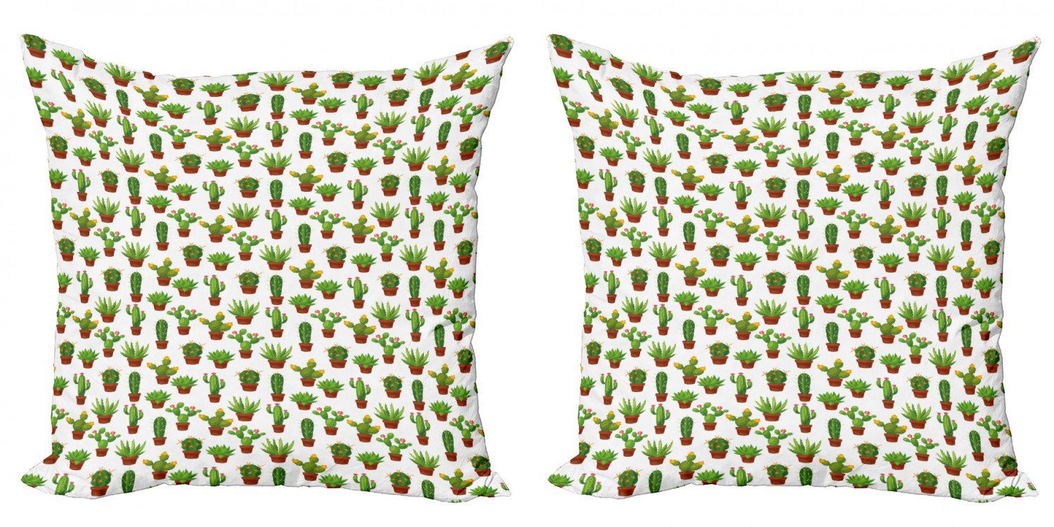 Kissenbezüge Modern Accent Doppelseitiger Digitaldruck, Abakuhaus (2 Stück), Kaktus Blumenmuster Vasen