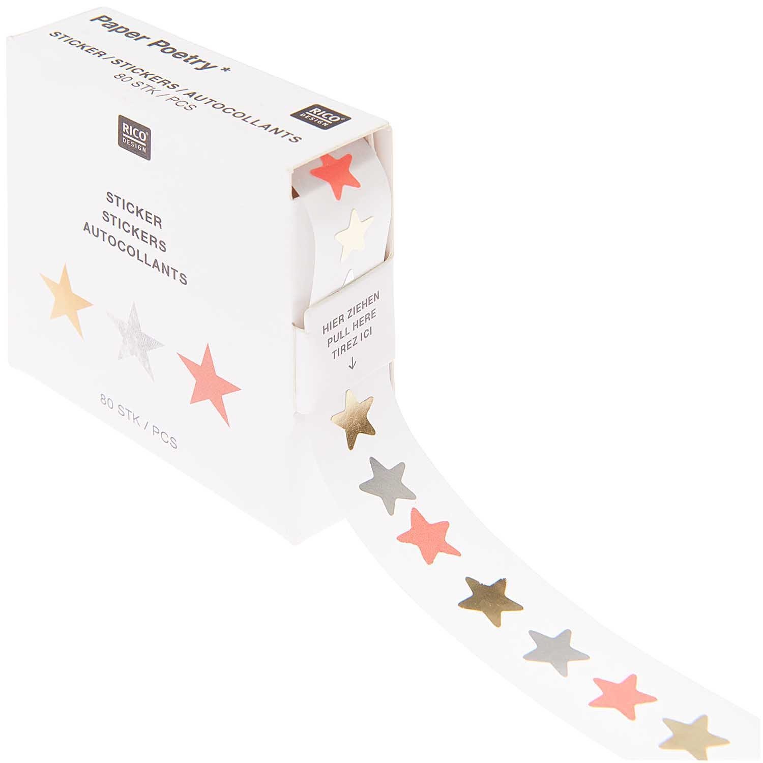 Rico Design Aufkleber Stickerrolle, 80 Stück