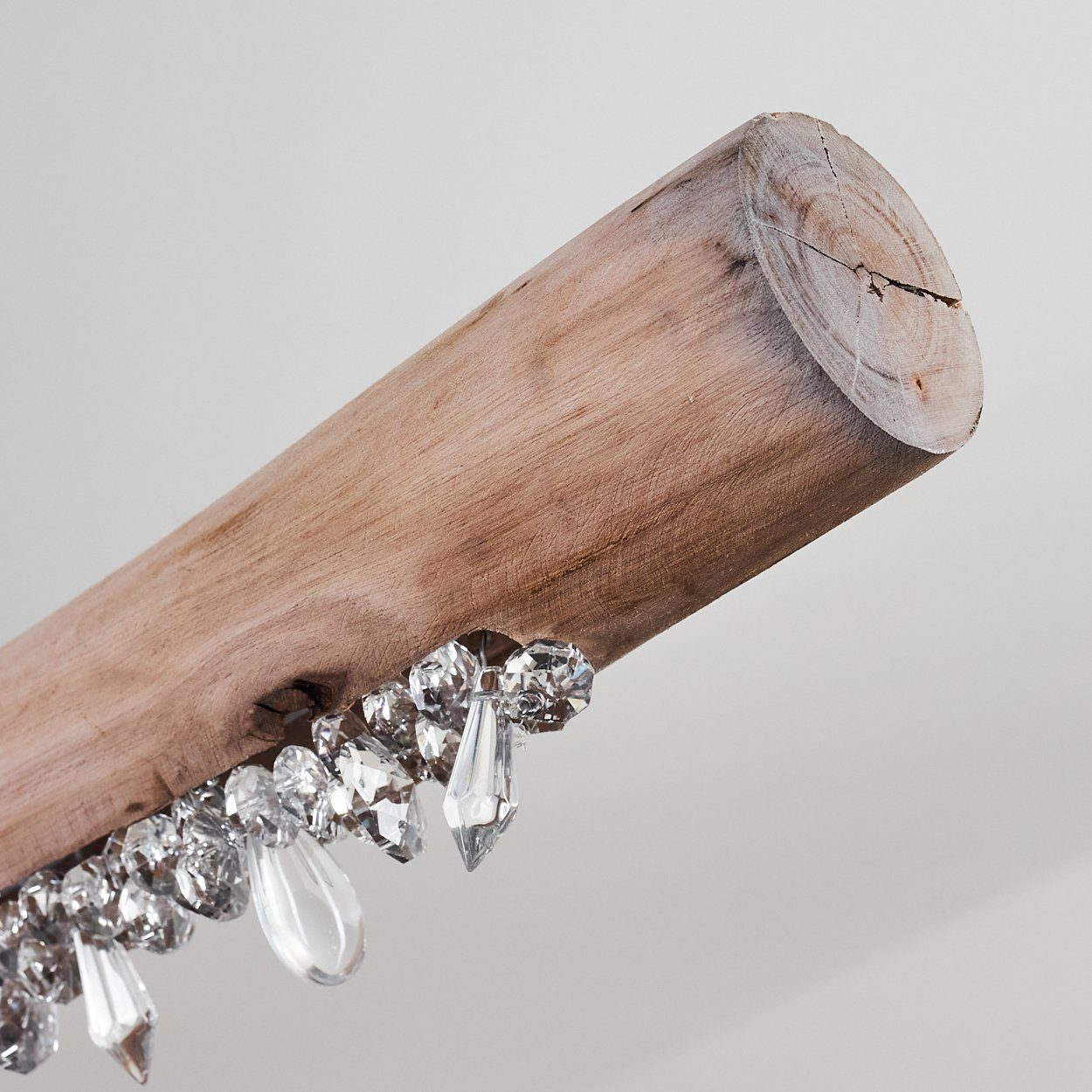 hofstein Pendelleuchte »Lipusa« Hängelampe länglich aus Metall Schwarz und Holz, 3000 Kelvin, 1xLED 20 Watt, 2000 Lumen, über herkömmlichen Lichtschalter dimmba – Bild 3 von 5