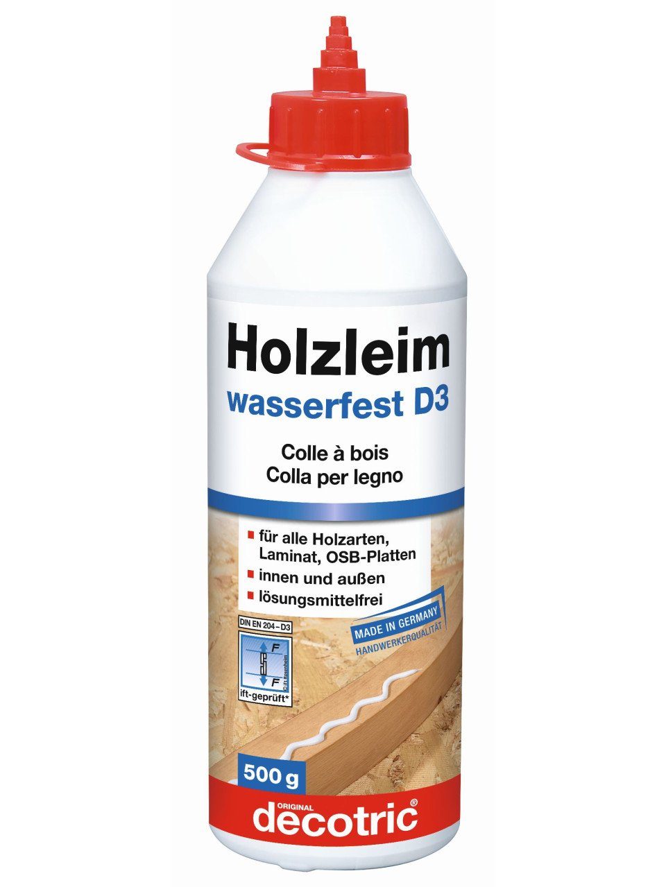 decocoll Umleimer Decotric D3 Holzleim g 500 wasserfest decotric®