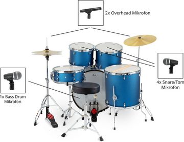 Pronomic Mikrofon DMS-7 Drum Schlagzeugmikrofonset (Schlagzeugmikrofonset, 14-tlg), inkl Bass Drum- Tom- & Elektret-Overhead-Mikrofone