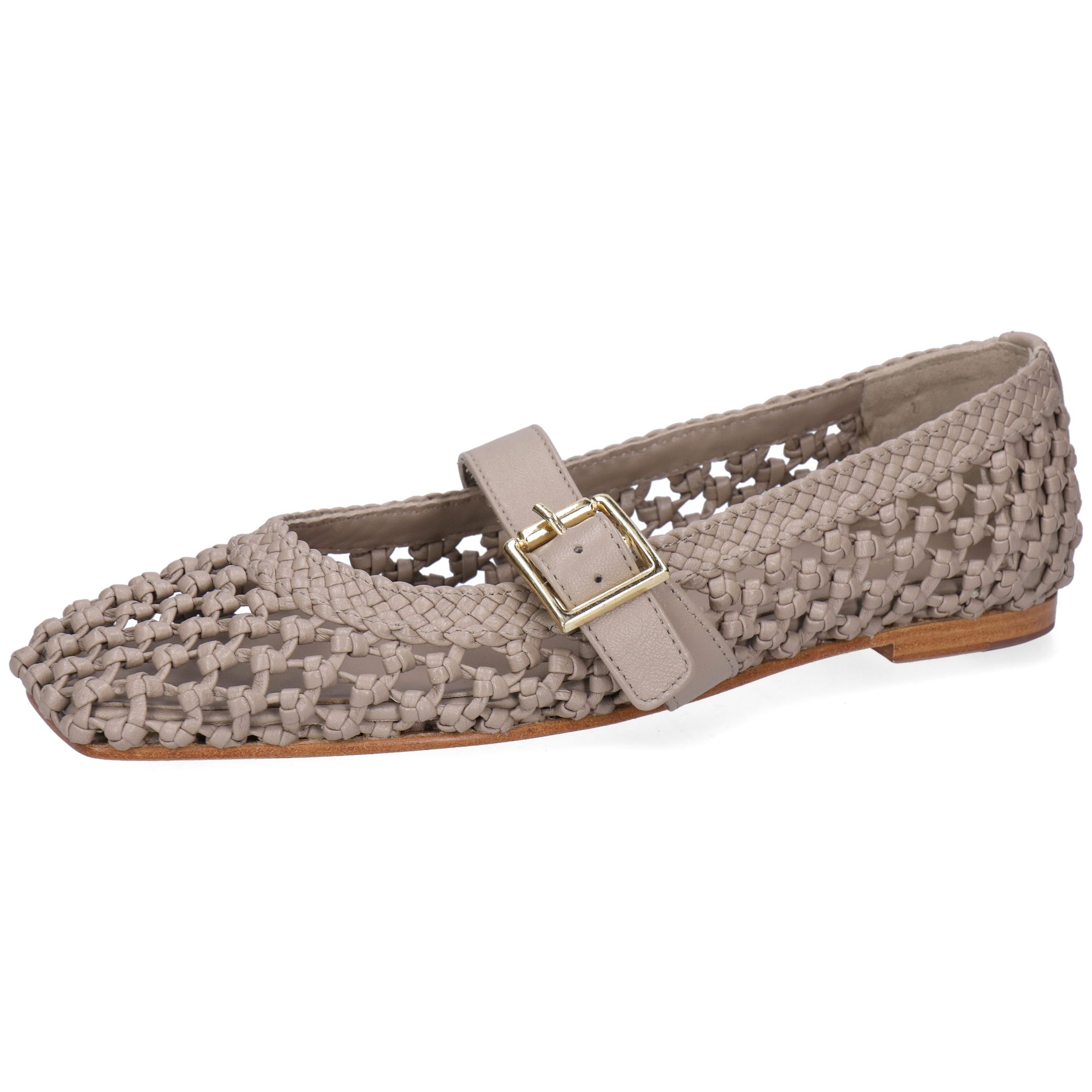Elyssa 5 Leder-Geflochtene Schuhe für Damen Ballerina