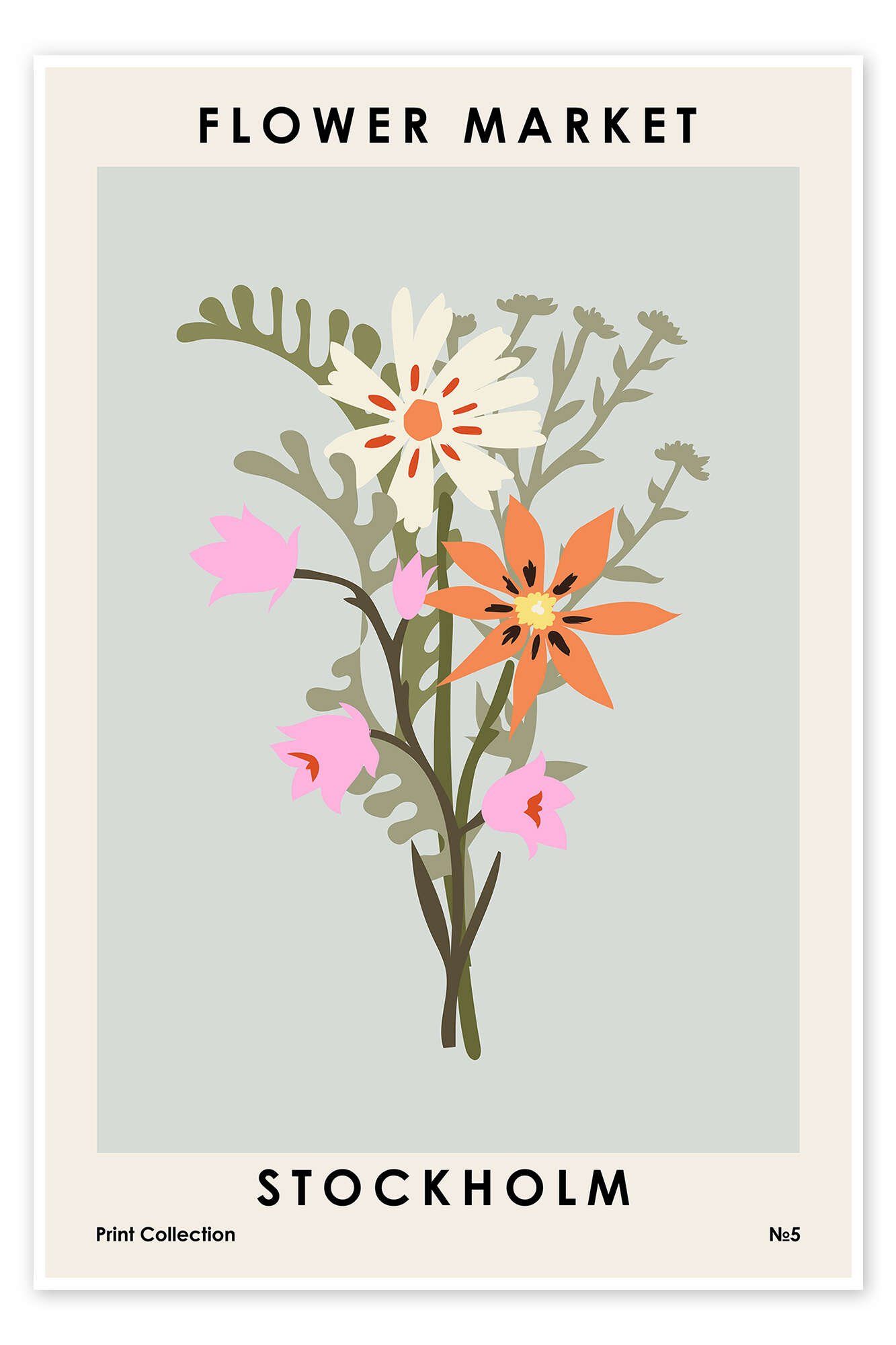 Posterlounge Wandbild Flower Market Stockholm III, NKTN, erhältlich als Poster, Leinwandbild, Wandsticker oder Acrylglasbild