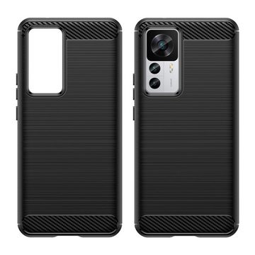 cofi1453 Handyhülle Carbon Case Hülle für Xiaomi 12T Pro Silikon Carbon Hülle schwarz