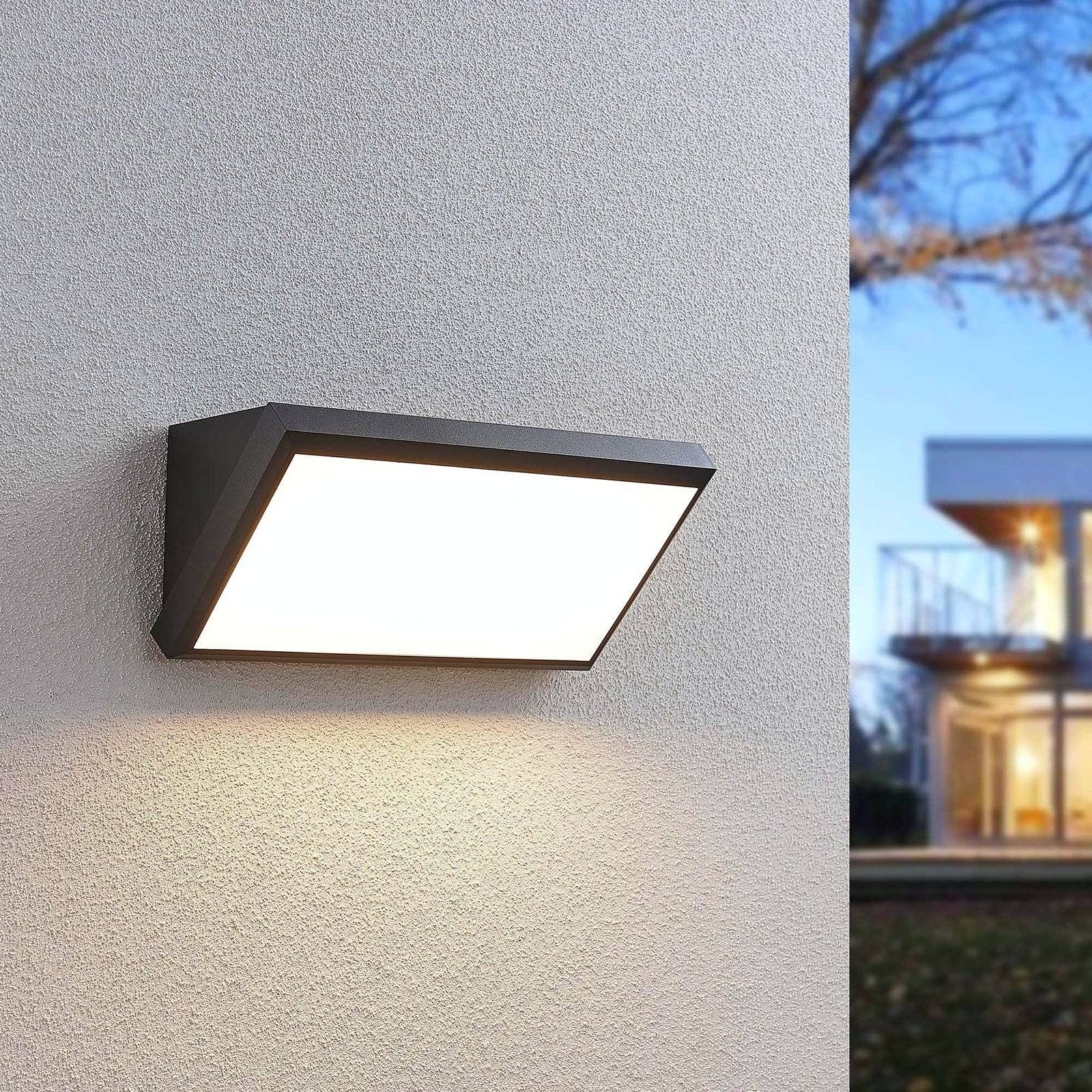 Außen-Deckenleuchte Modern, dunkelgrau (RAL LED 1 ABS, verbaut, flammig 7024), LED-Leuchtmittel Polycarbonat, weiß, Abby, fest Lindby warmweiß,