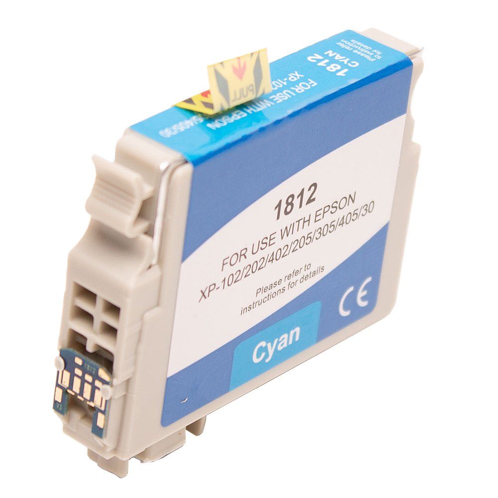 ABC Tintenpatrone (Kompatible Druckerpatrone für Epson 18XL Cyan Expression Home, P305 XP312 XP313 XP315 XP322 XP325 XP33 XP402 XP405 XP405WH HomeXP412)