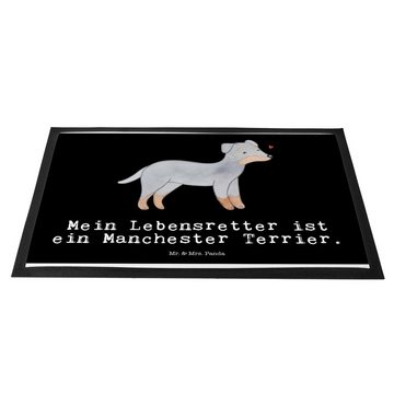 Fußmatte Manchester Terrier Lebensretter - Schwarz - Geschenk, Tierfreund, Fuß, Mr. & Mrs. Panda, Höhe: 0.6 mm