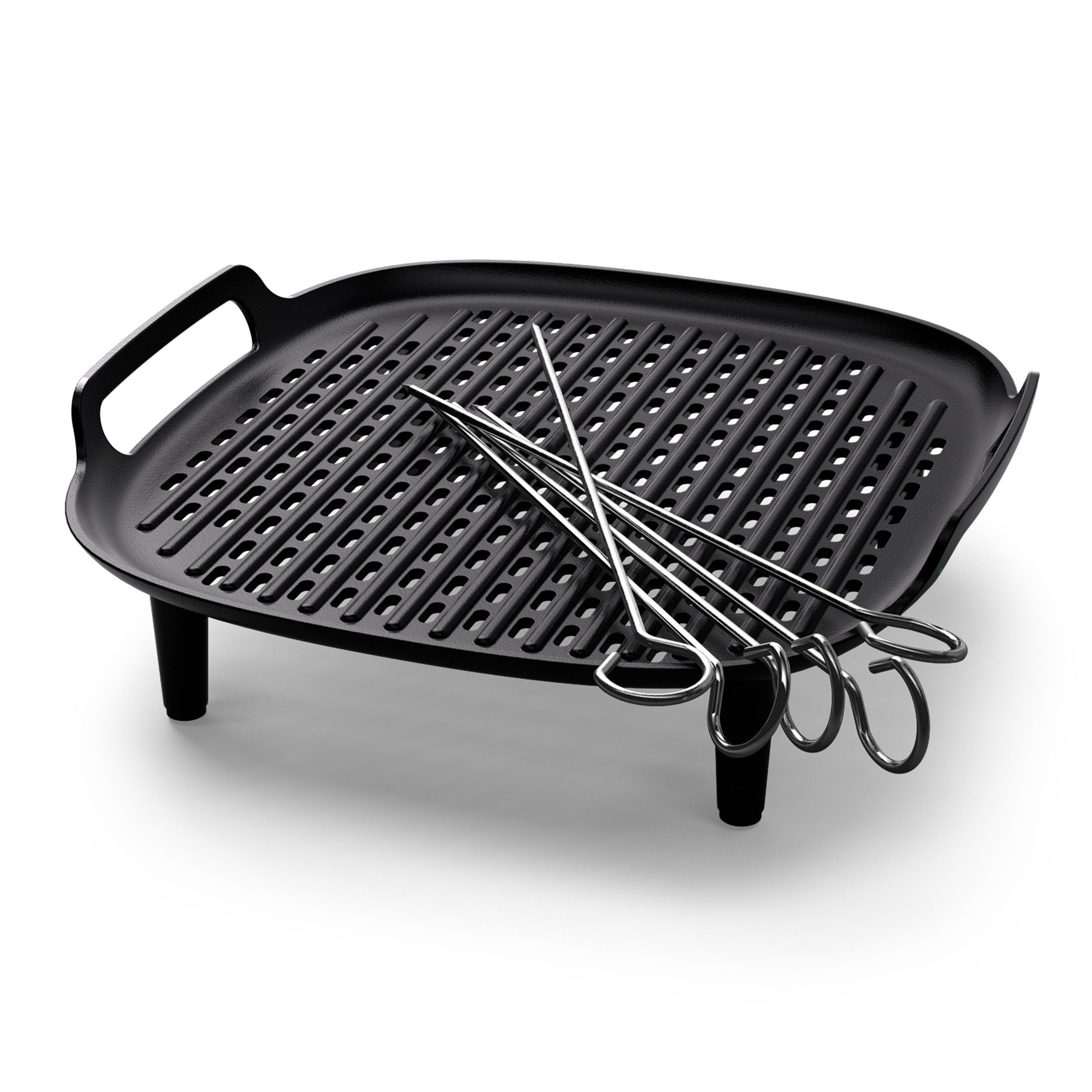 Philips Airfryer-Grillrost HD9946/00 für Airfryer 6,2 l, Grillplatte zum Garen auf 2 Ebenen (Set, 6-St), inkl. 5 Spieße, HomeID App, spülmaschinenfest