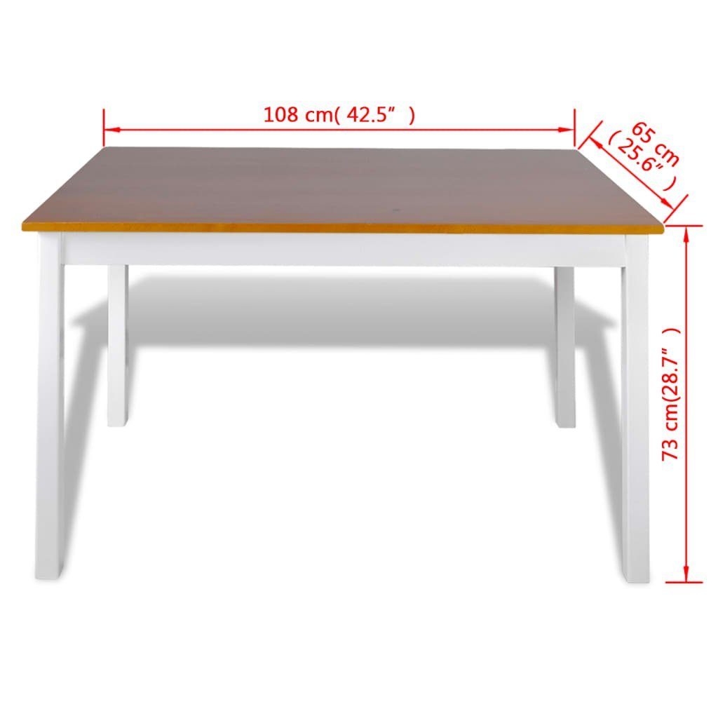 DOTMALL Essgruppe und (5-tlg), Küchentisch Braun Stühlen Sitzgruppe Weiß Esszimmer für mit 4