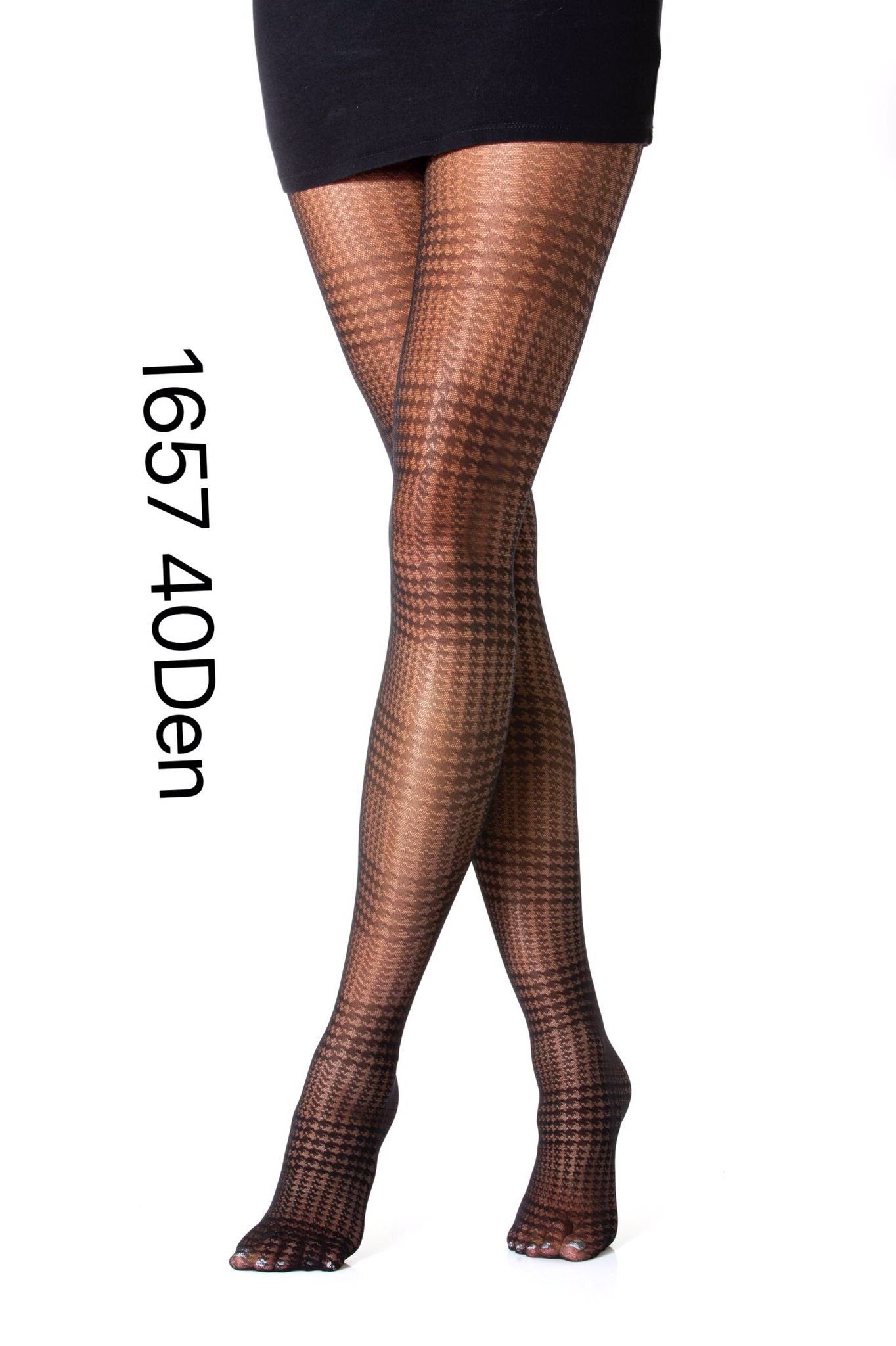 Leggings Damen Strumpfhose mit Muster 40 Den Durchsichtig Baumwollzwickel