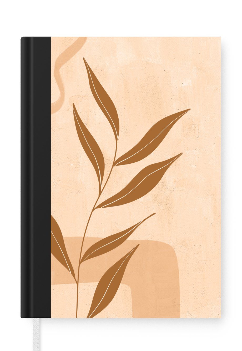MuchoWow Notizbuch Pflanze - Blätter - Pastell - böhmisch, Journal, Merkzettel, Tagebuch, Notizheft, A5, 98 Seiten, Haushaltsbuch | Notizbücher
