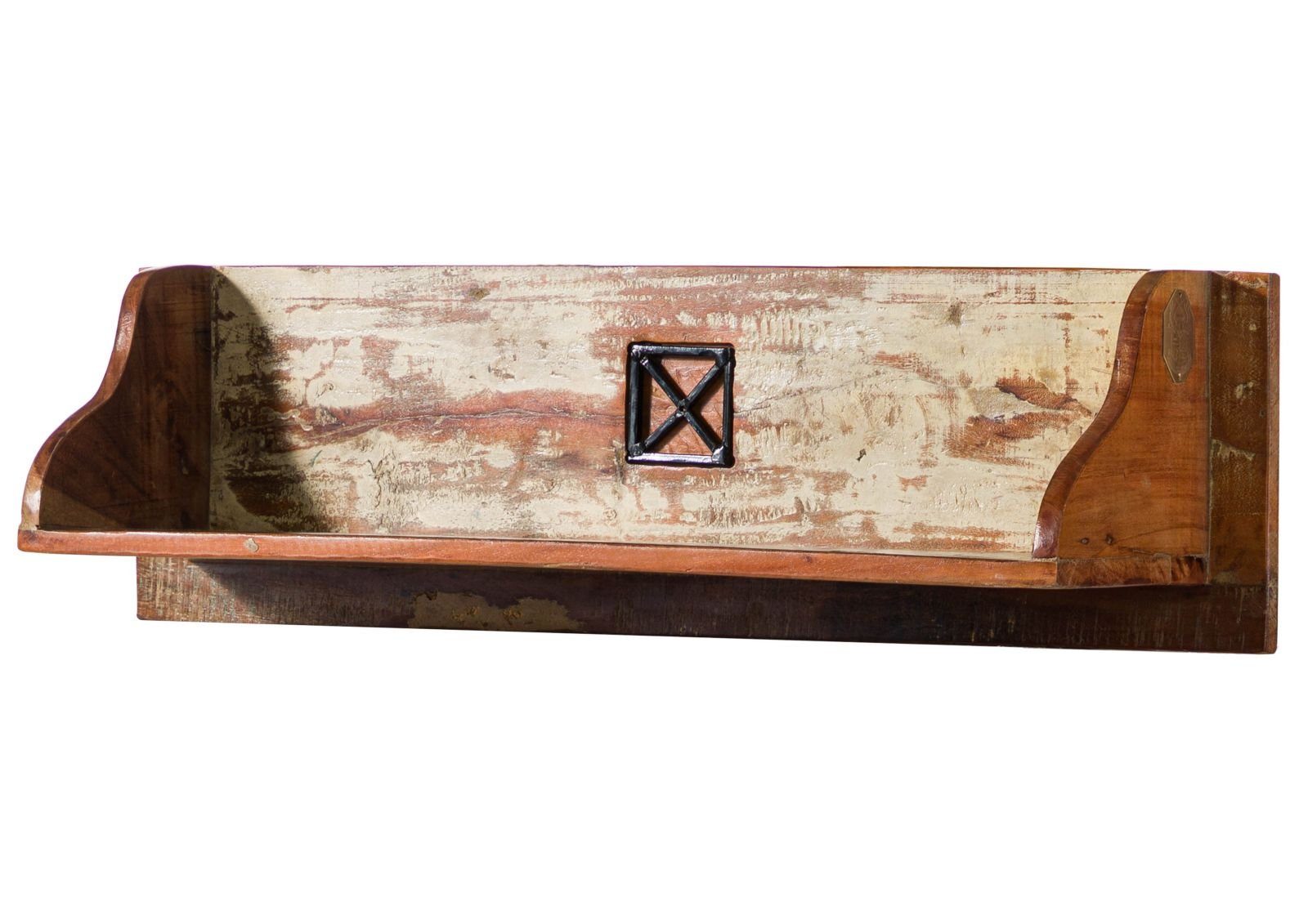 Massivmoebel24 Wandregal, 1-tlg., Altholz 85x22x24 mehrfarbig lackiert NATURE OF SPIRIT #117