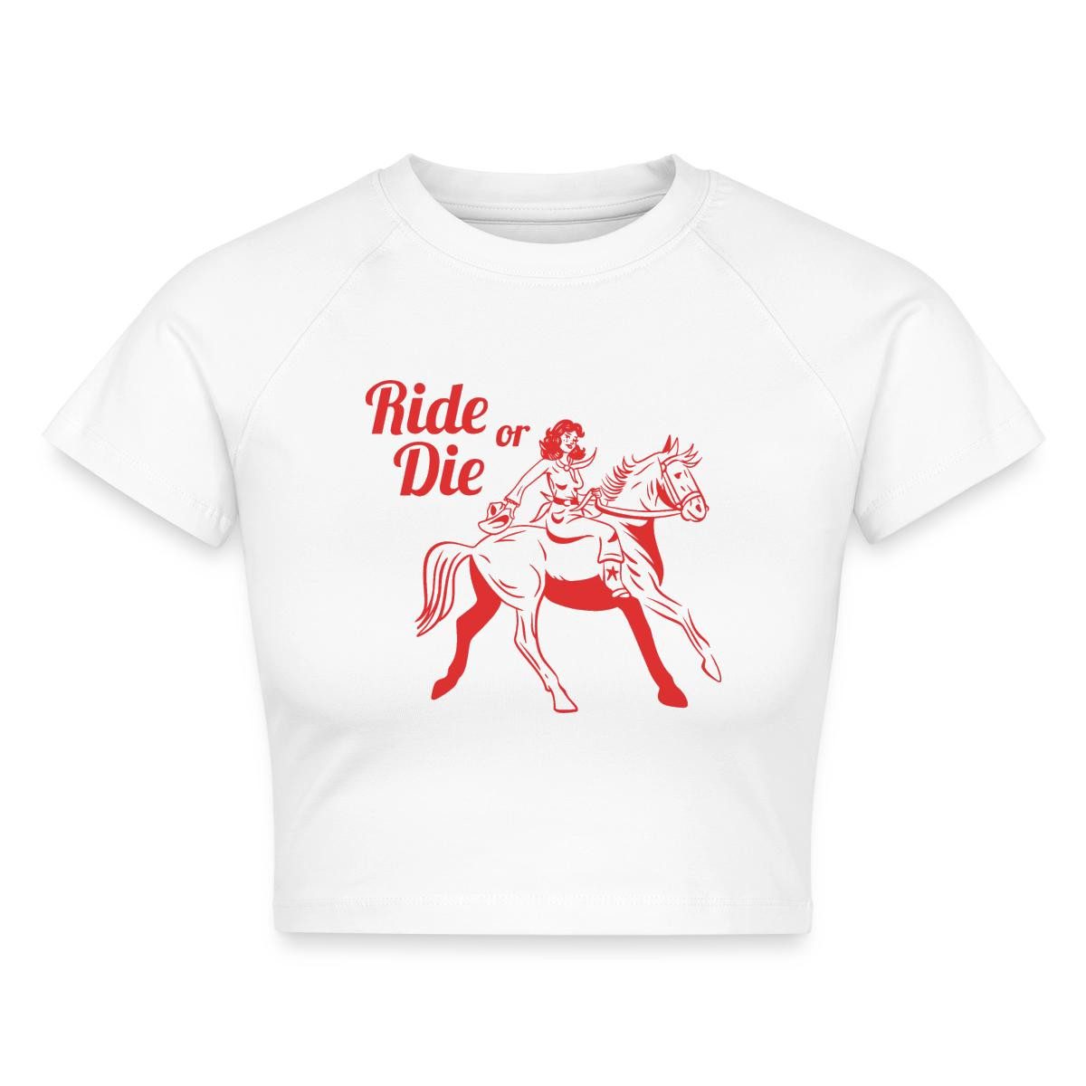 Spreadshirt T-Shirt Ride Or Die Best Friends Western Cowboy Crop Top (1-tlg)