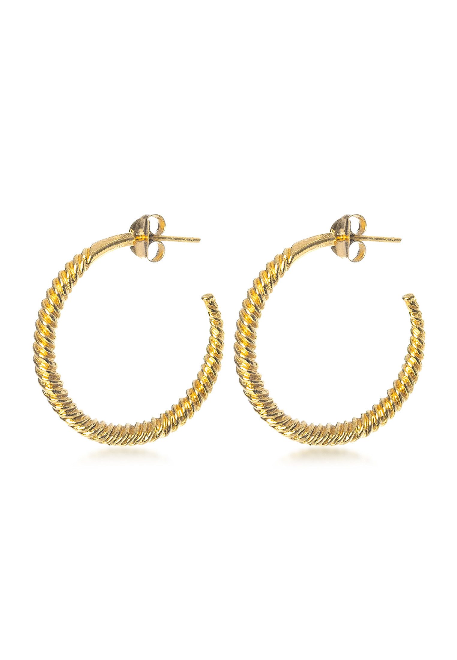 HAZE & GLORY Paar Creolen Creolen Ohrstecker gedreht - La Nuit 925 Silber